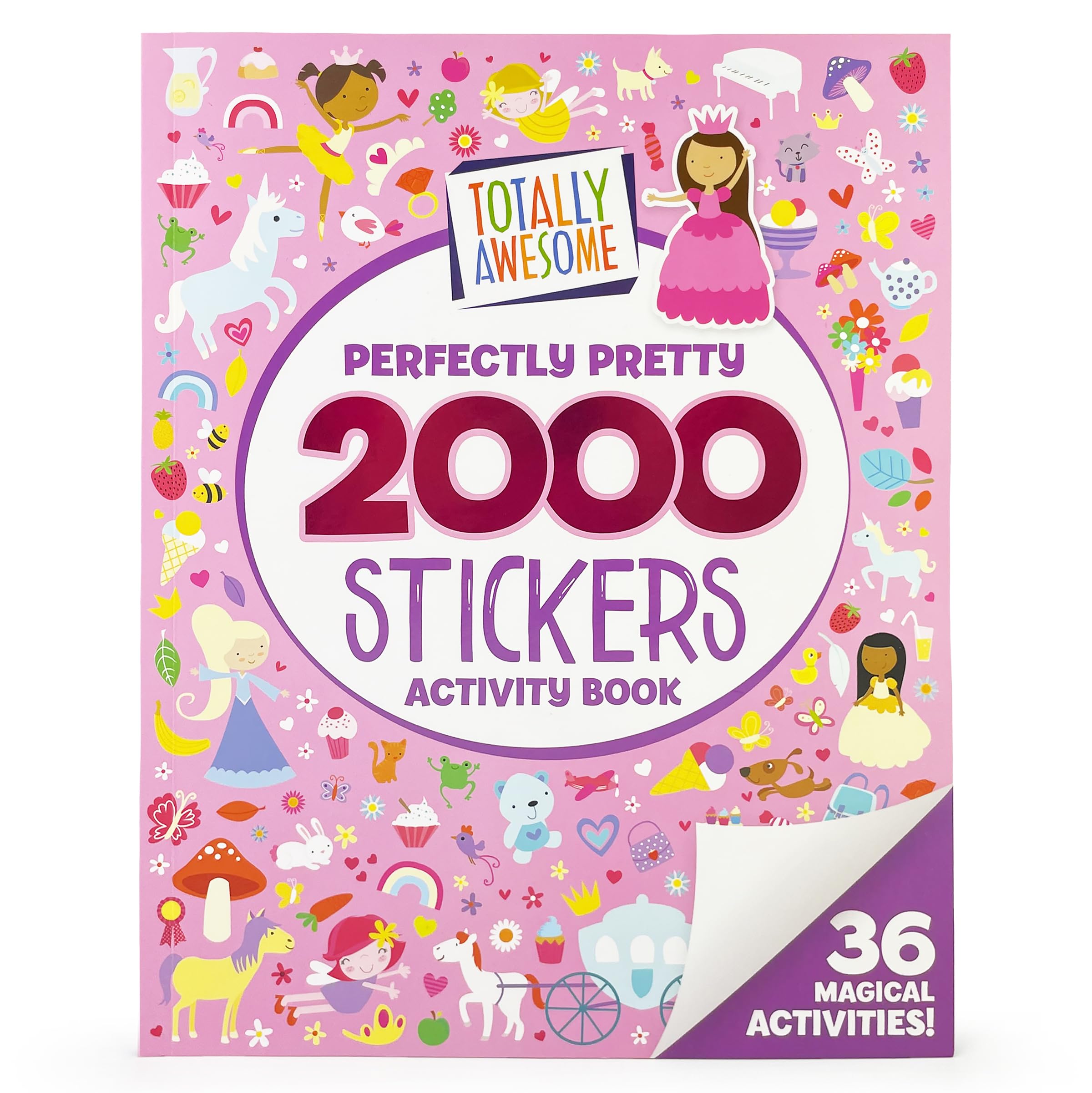 Totally Awesome 2000 Stickers - Princess Activity Book for Kids Ages 3-7 with Puzzles, Mazes, Coloring & Dot-to-Dot | Perfect for Birthday Gifts, Travel Entertainment & Preschool Learning