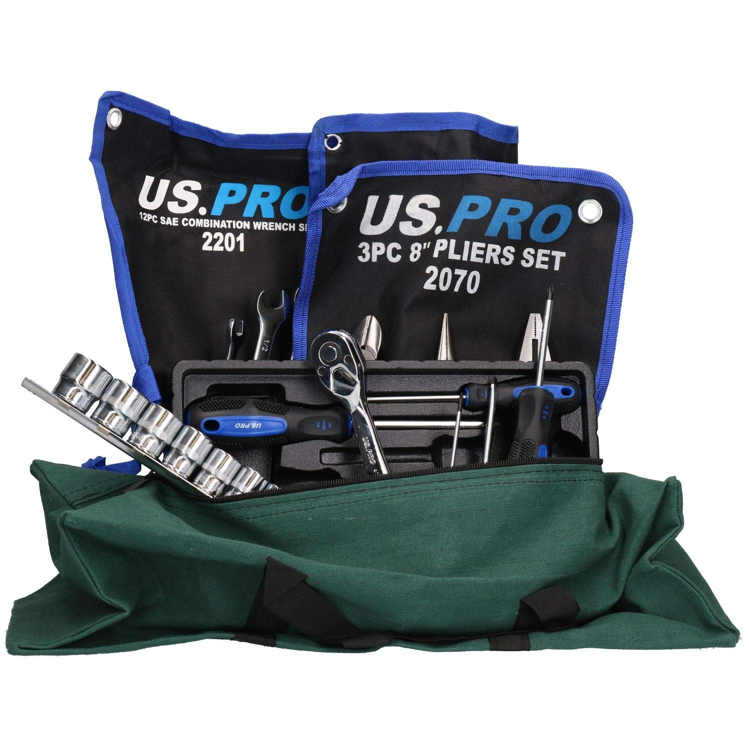 Professional Classic Car AF Tool Kit - 45-Piece Socket Wrench Set with Spanners, Screwdrivers & Pliers in Durable Storage Bag | Perfect for Auto Repair, DIY Projects & Vintage Car Maintenance
