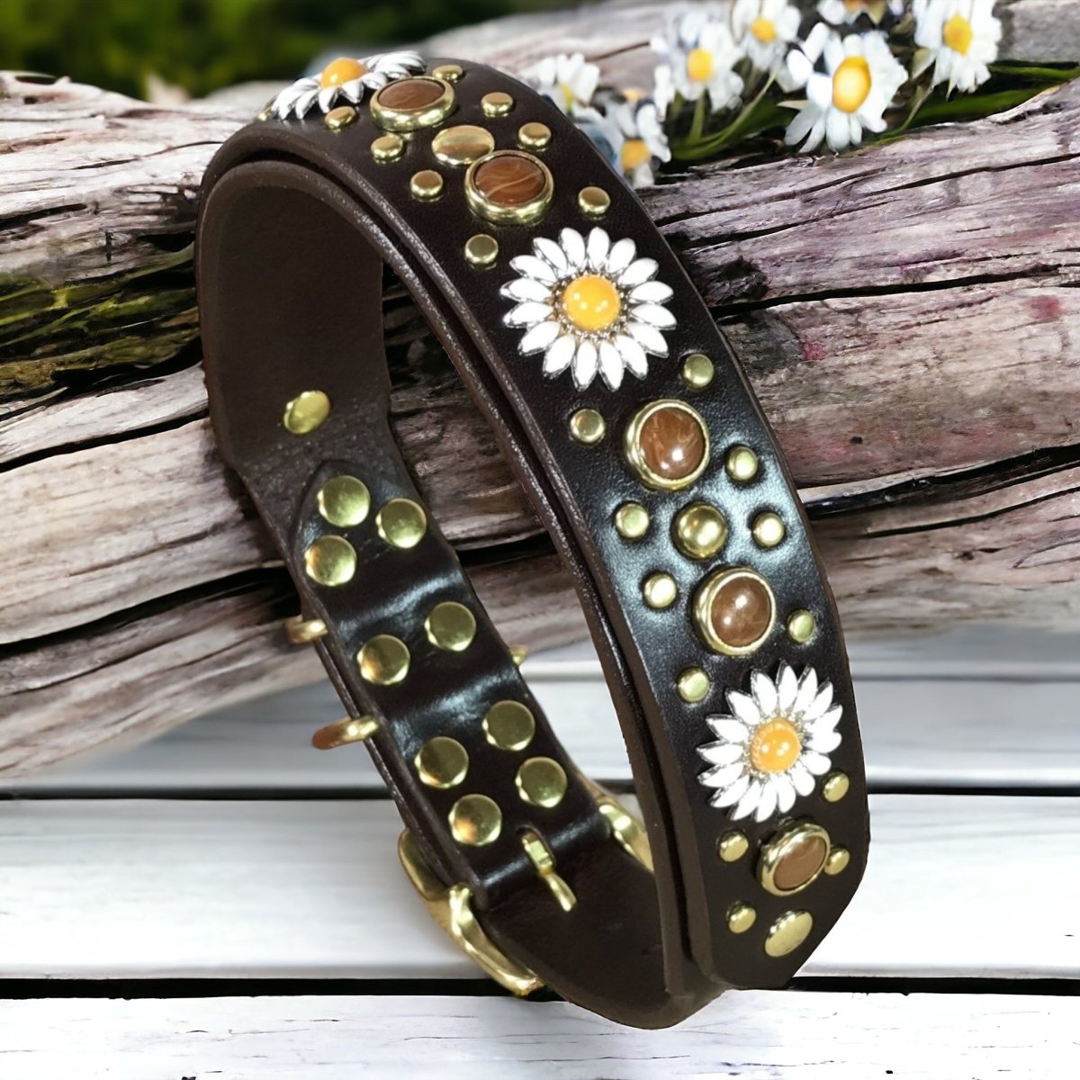 Premium Genuine Leather Dog Collar - Kalina Collection | Adjustable & Durable Pet Collar for Small Medium Large Dogs | Perfect for Daily Walks, Training & Outdoor Adventures
