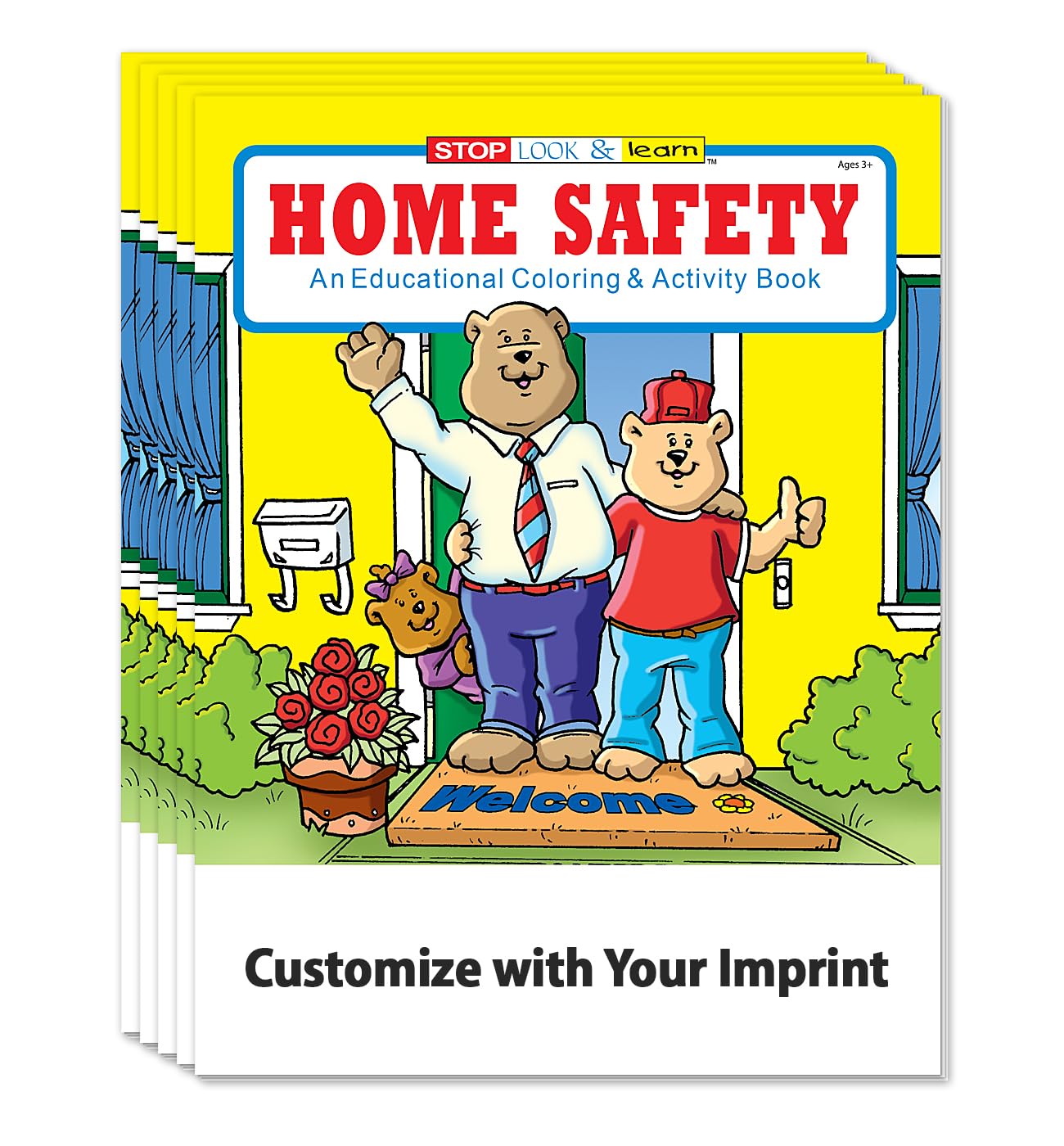 ZOCO Bulk Pack of 250 Custom Kids Educational Coloring Books - Home Safety Learning Activities, Puzzles & Games for Children - No Crayons Included - Perfect for Police Handouts, School Programs & Family Safety Education