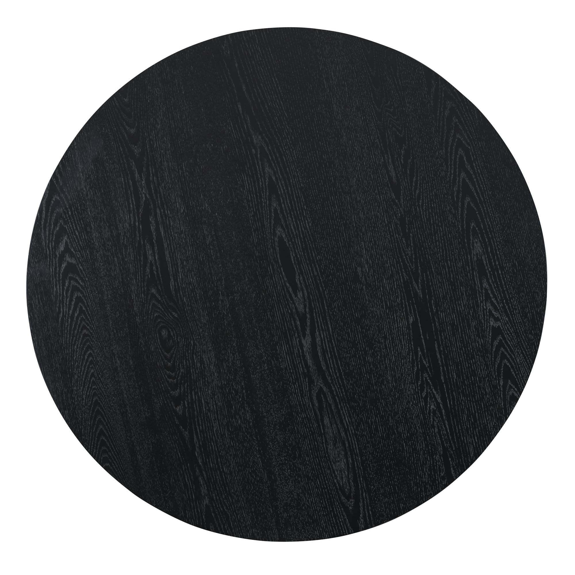 Vintage Round Wooden Dining Table - 42 Inch Retro Kitchen & Living Room Table, Solid Wood Top with Black Finish - Perfect for Small Spaces, Breakfast Nooks & Cozy Family Gatherings