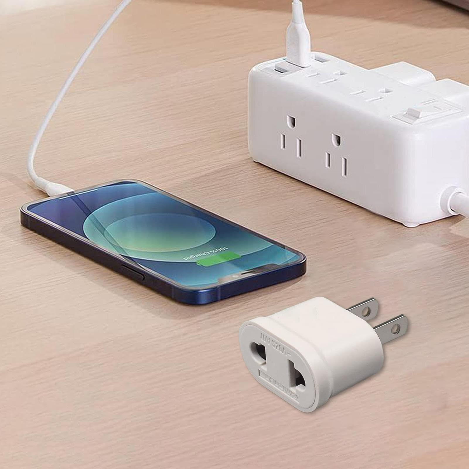 Universal Travel Plug Adapter - All-in-One International Power Converter for Europe, Asia, Australia (Type C/E/F) | Compact & Flameproof Design | Perfect for Business Trips, Vacations & Study Abroad