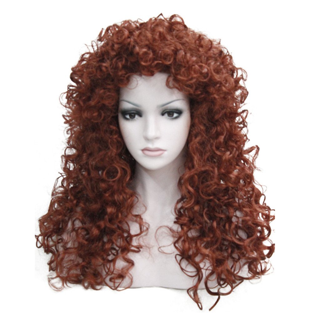 Aimole Heat Resistant Synthetic Long Curly Wigs for Women - Fox Red 130 - Perfect for Cosplay, Halloween Costumes & Daily Fashion Styling