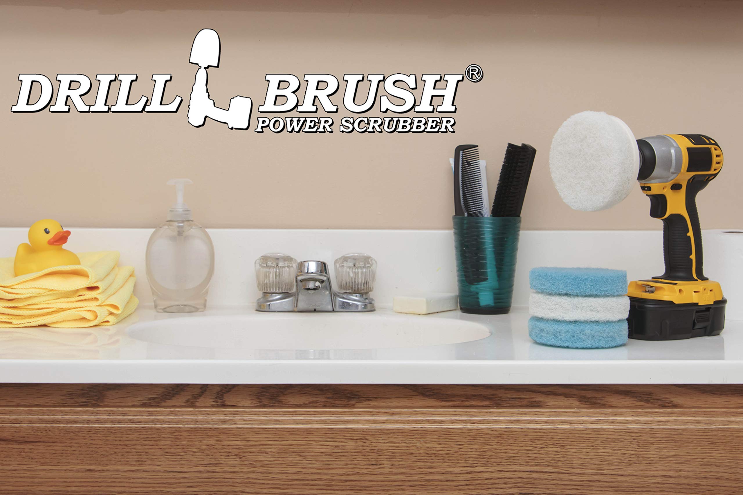 Power Drill Brush Set - Multi-Surface Cleaning Kit for Kitchen, Bathroom & Tile - Scrub Pads for Shower, Bathtub, Sink, Stove, Oven Rack & Cooktop - Heavy Duty Scrubber for Pots, Pans, Frying Pans & Flooring - Grout Cleaner & Bath Mat Maintenance Tool (Perfect for Deep Cleaning Homes & Commercial Spaces)