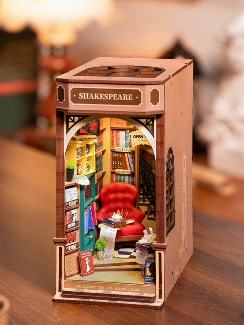 DIY Miniature House Book Nook Kit - Handmade Bookshelf Insert for Home Decor, Reading Nook & Gift Ideas - Perfect for Book Lovers, Home Library & Cozy Reading Corners