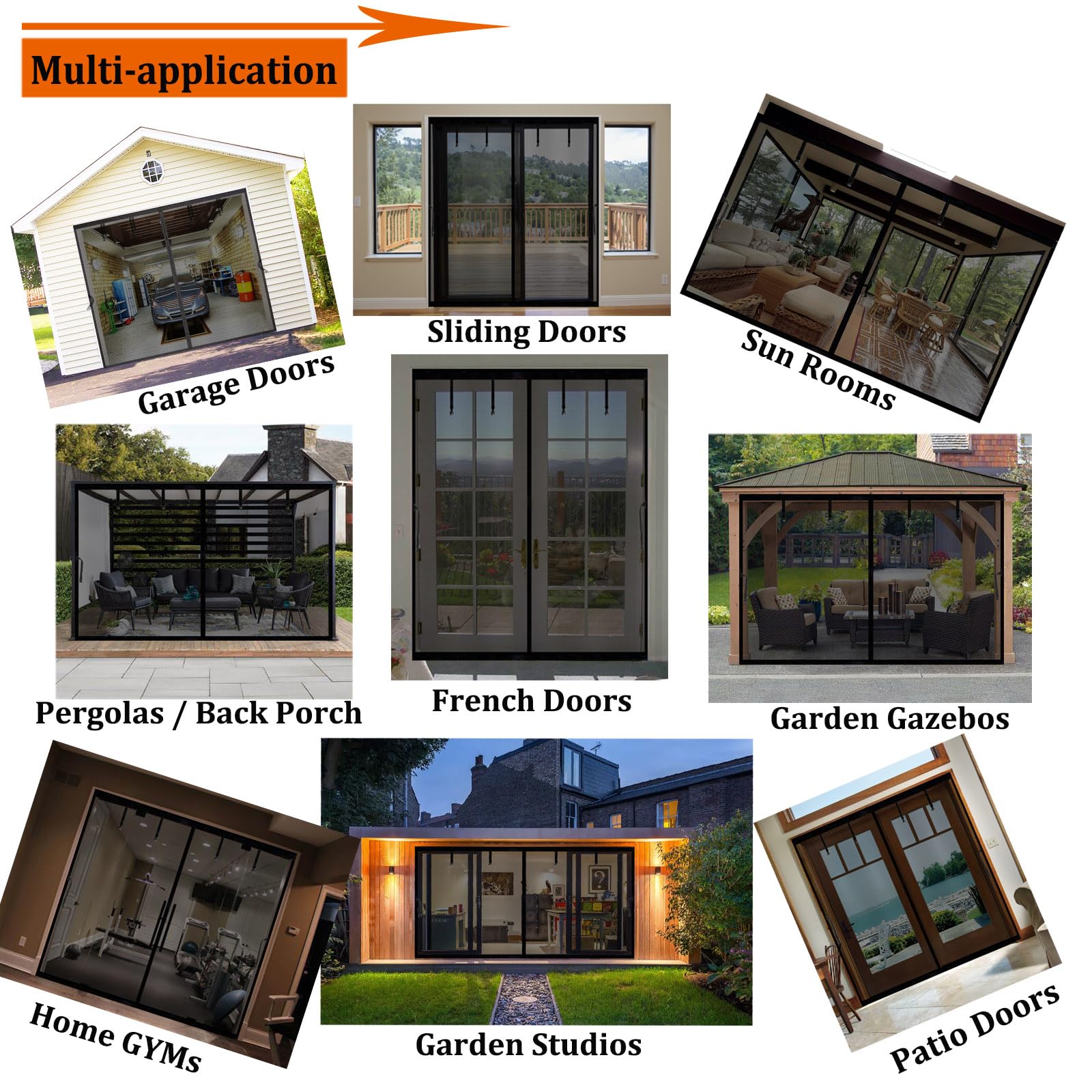 **Premium 19x8ft Heavy Duty Fiberglass Garage Door Screen for 2 Car Garage - Durable Mesh with Hook & Loop Tapes, Magnetic Strips & Easy Assembly (Black) - Perfect for Outdoor Protection, Bug Control & Ventilation**