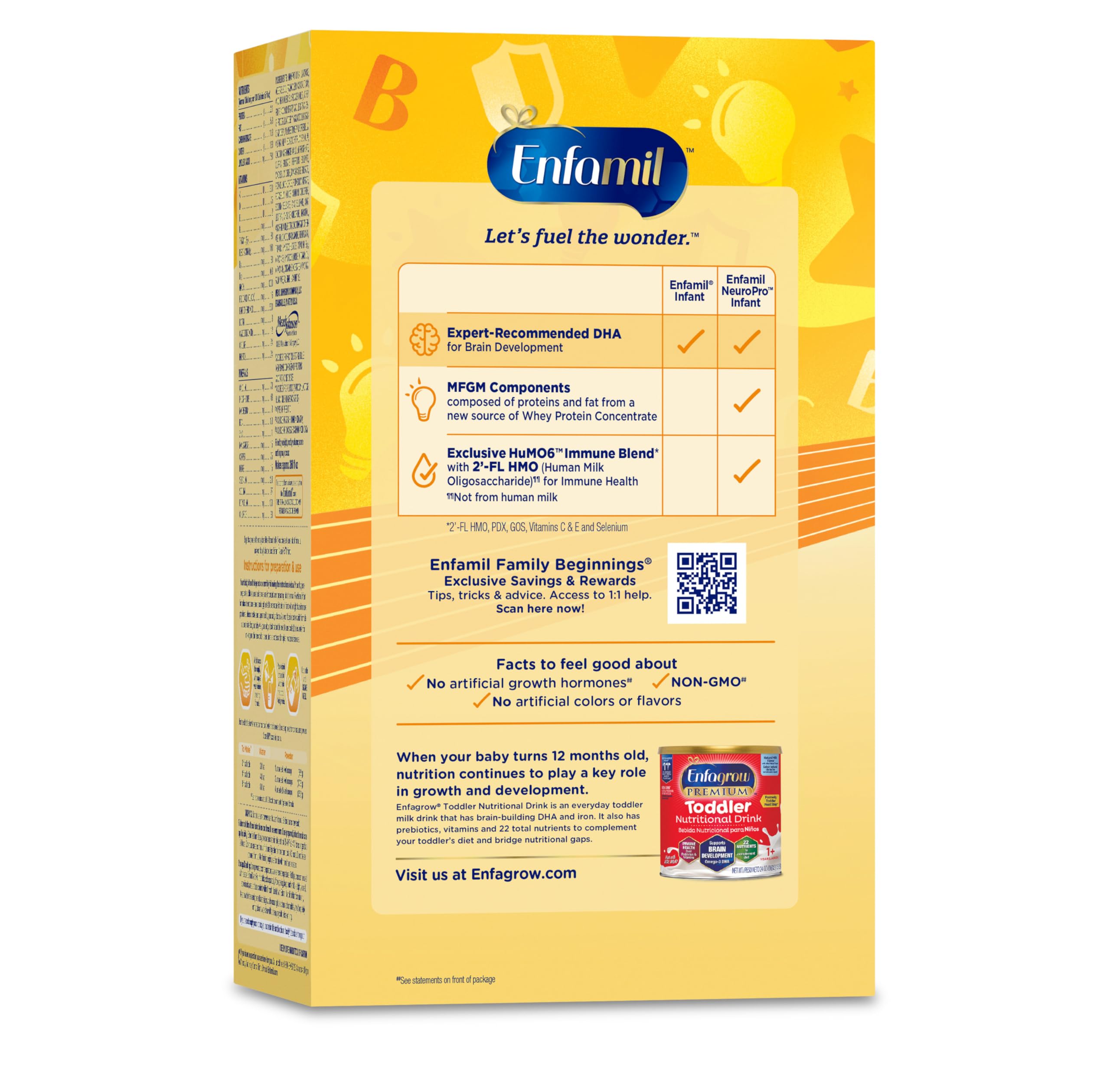 Enfamil NeuroPro Baby Formula Powder - Expert-Recommended Infant Milk with DHA & HuMO6 for Brain Development & Immune Support - 36.4 Oz (Pack of 4) - Ideal for Newborns to Toddlers, Perfect for Daycare & Travel Feeding