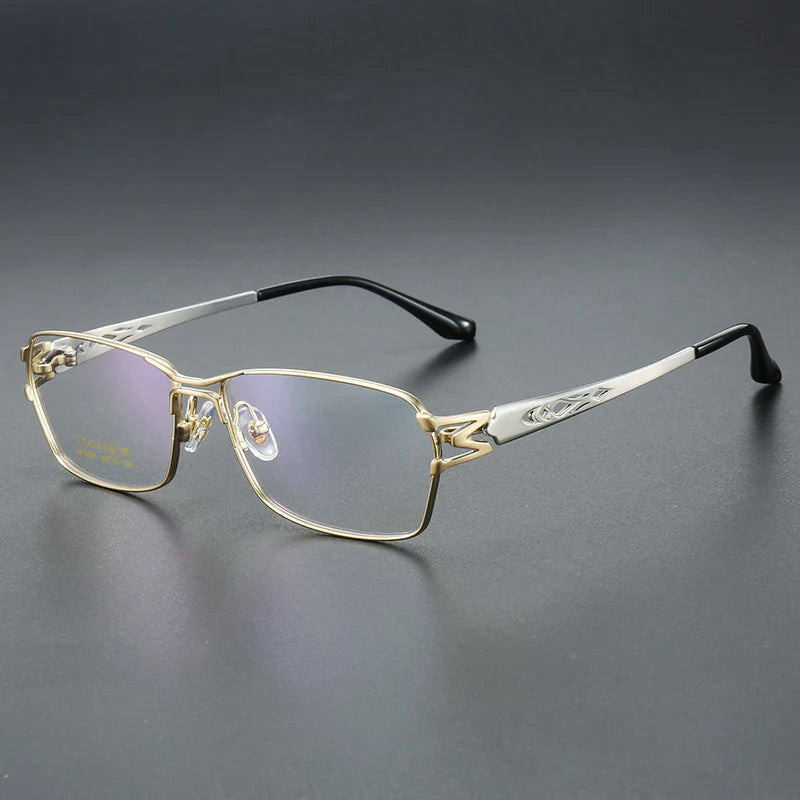 Aror Unisex Full Rim Square Double Bridge Titanium Eyeglasses 96197 - Lightweight Durable Glasses for Work, Reading & Fashion