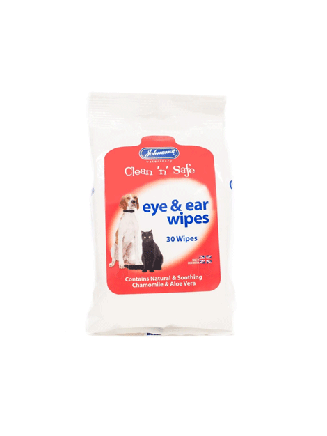 Gentle Hypoallergenic Eye & Ear Wipes for Dogs & Cats - Soothing & Cleansing Pet Grooming Wipes for Tear Stains, Discharge & Dirt - Perfect for Daily Cleaning & Grooming Routine