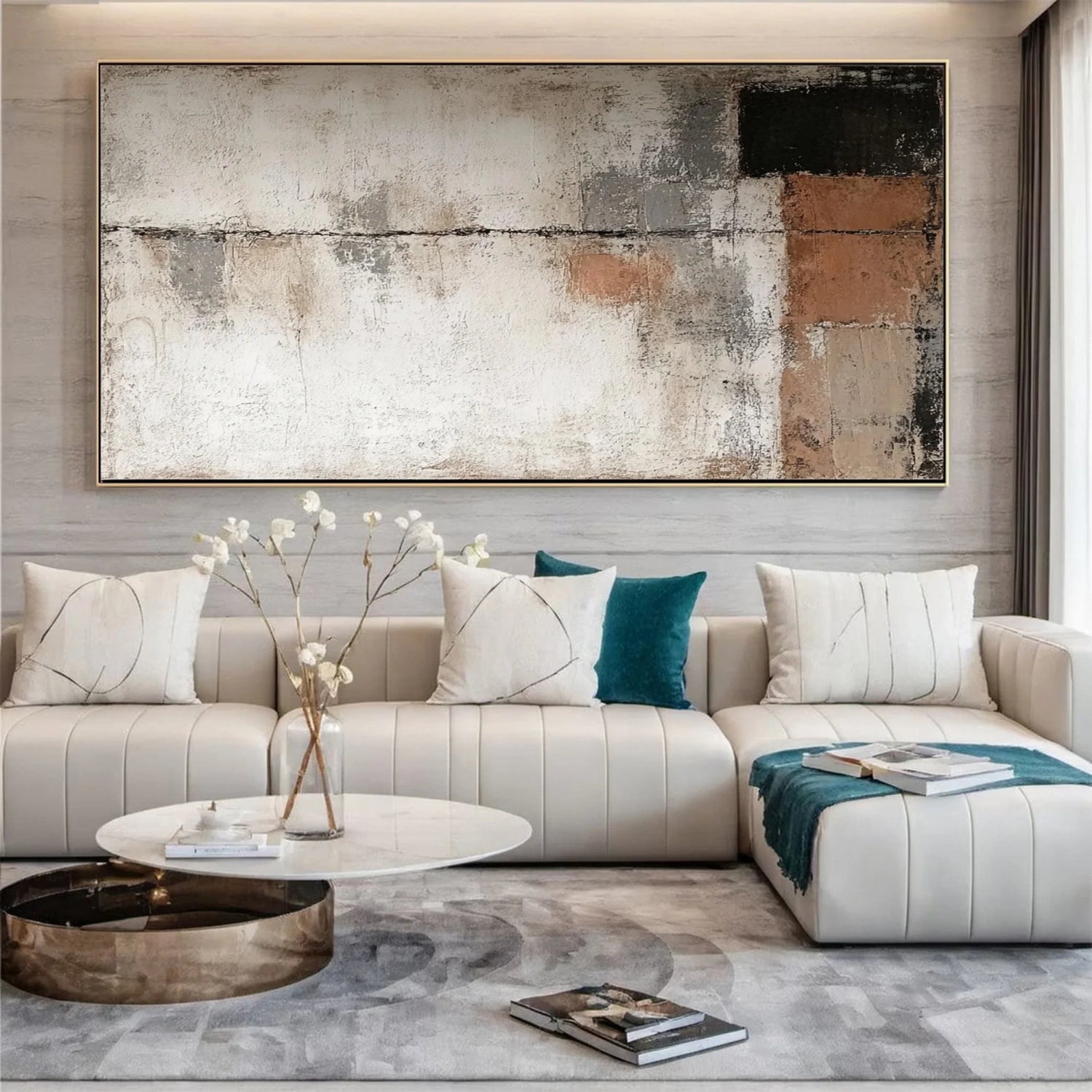Abstract Painting #AB 342 - Modern Wall Art for Living Room, Bedroom & Office Decor | Large Canvas Artwork for Home & Office