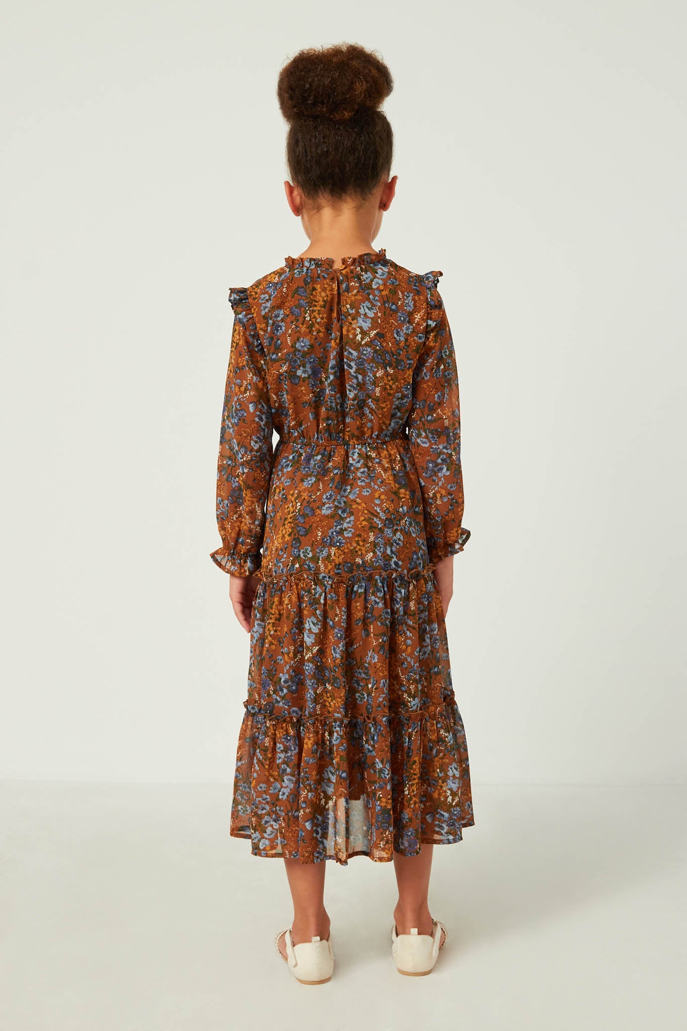 Floral Print Ruffle Tie Neck Tiered Dress - Women's Summer Boho Maxi Dress for Beach, Wedding & Vacation
