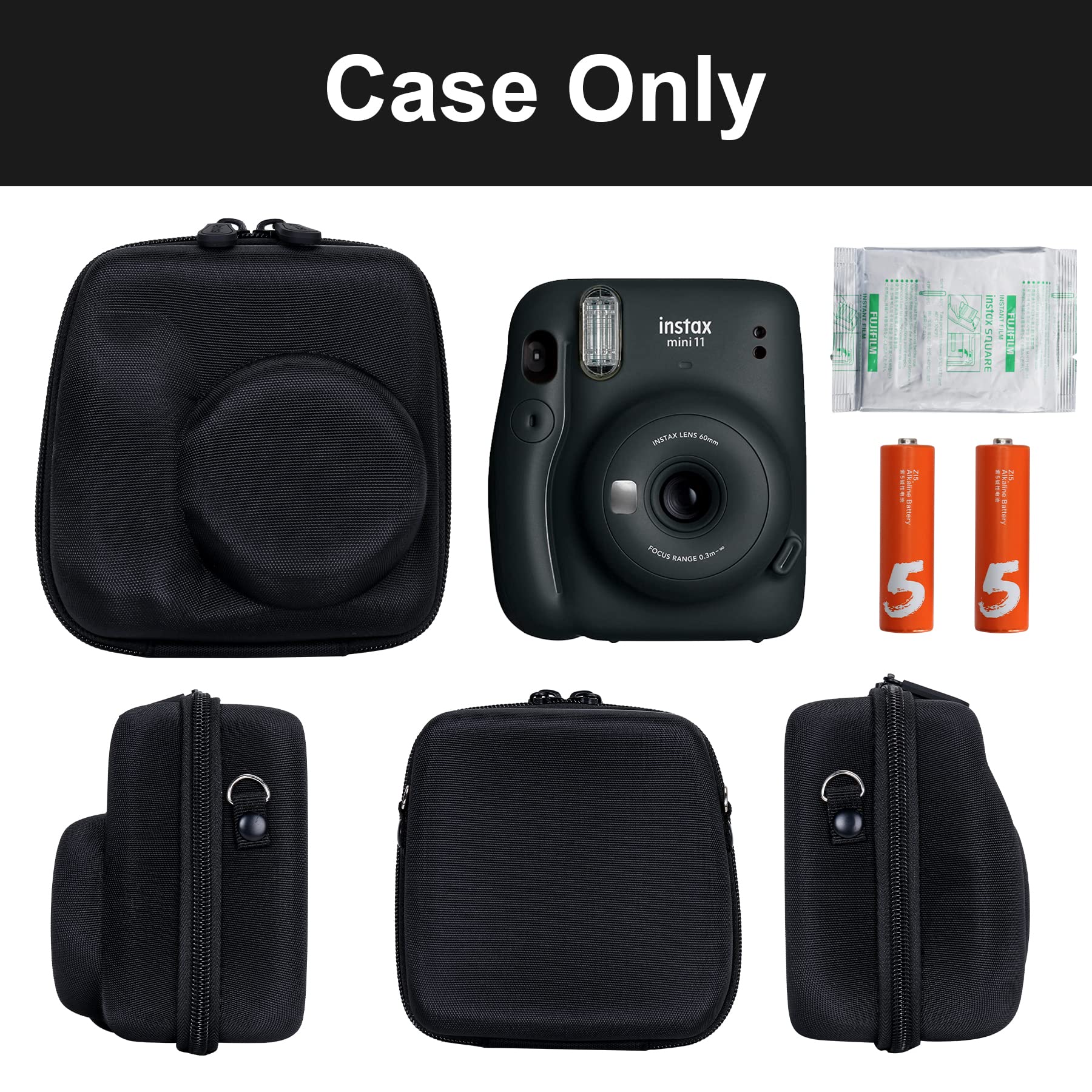 Aenllosi Hard Protective Carrying Case for Fujifilm Instax Mini 12/11 Instant Camera - Durable Travel Storage Case Compatible with Instax Mini 12 & 11 Models (Charcoal Grey) - Perfect for Travel, Parties & Photo Safekeeping