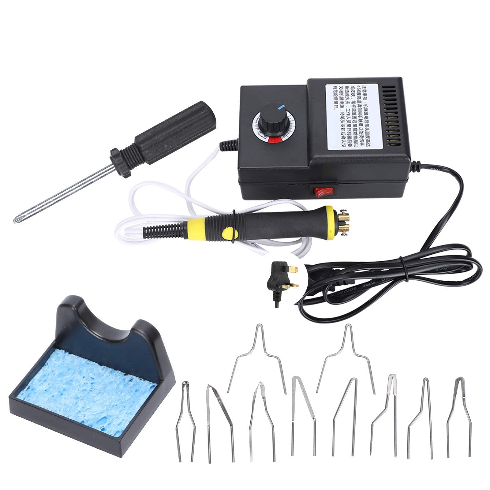 25W Professional Wood Burning Kit - Adjustable Temperature Pyrography Machine with 10 Tips & UK Plug for DIY Wood Art, Crafts, and Home Decor Projects