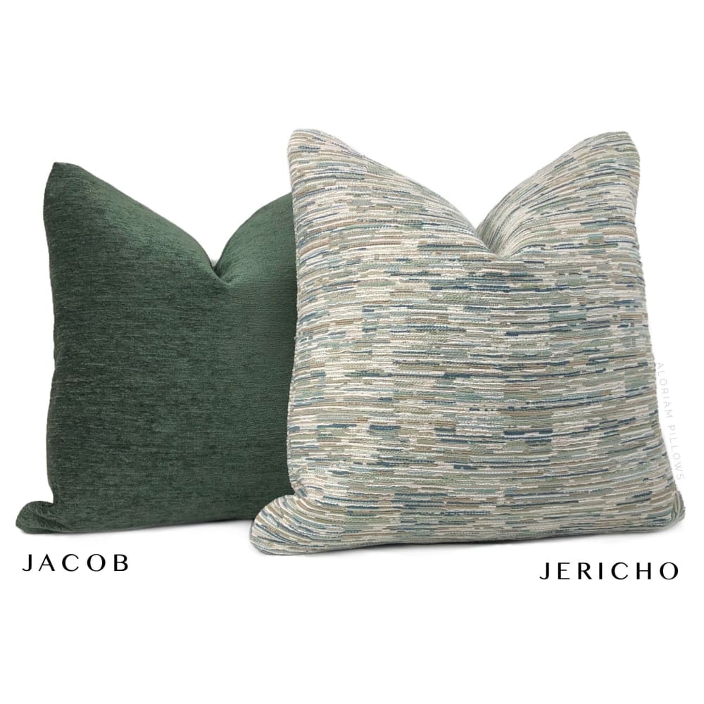 Jericho Green Brown Cream Textured Pillow Cover - Soft Decorative Throw Pillow Case for Couch, Bed, Sofa - Home Decor Accent for Living Room & Bedroom
