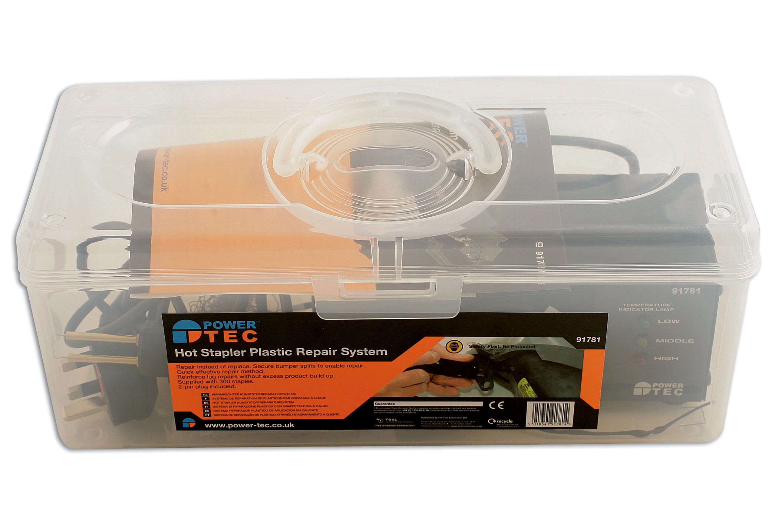 Power-TEC 91781 Hot Stapler Plastic Welding Kit - Professional Plastic Repair Tool for Car Bumpers, Dashboards & Household Items | Durable Plastic Welder for DIY Auto Body Repairs & Home Maintenance