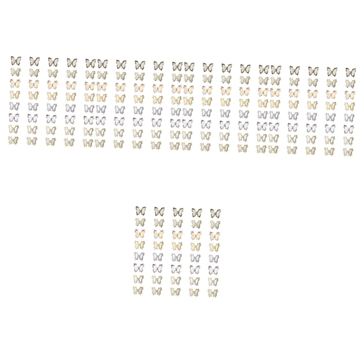 LALAFINA 200 Pcs 3D Butterfly Nail Studs - DIY Metal Nail Jewelry Charms with Crystal Zircon for Nail Art, Phone Case Decoration & Craft Projects | Perfect for Manicures, Gift Making and Creative DIY Accessories