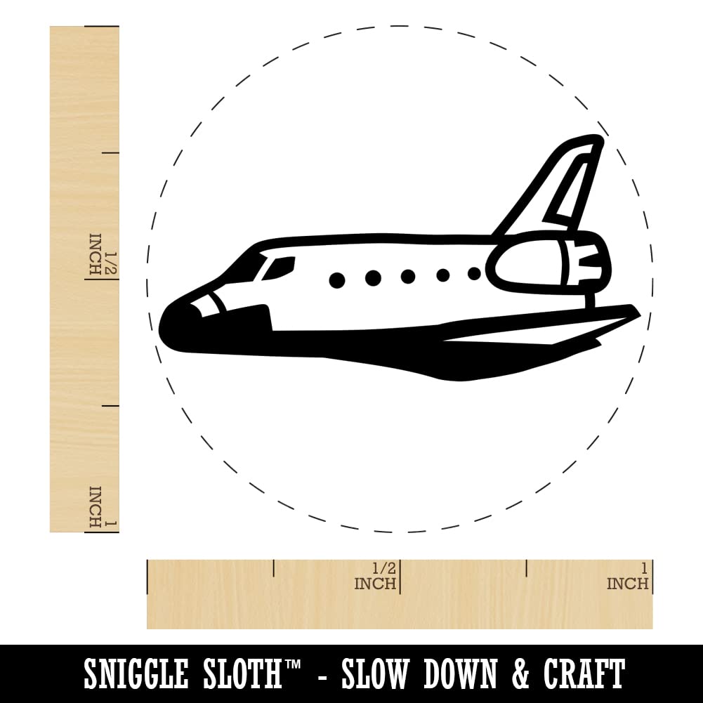 Space Shuttle Self-Inking Rubber Stamp - 1 Inch Medium Blue Ink Stamp for Crafting, Scrapbooking, Planner Decoration & DIY Projects - Perfect for Journals, Cards, and Office Use