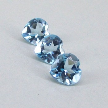 Wholesale Natural African Sky Blue Topaz Loose Stones - 6mm to 11mm Heart Cut VVS Eye Clean Gemstones for Jewelry Making, Engagement Rings & Birthstone Gifts