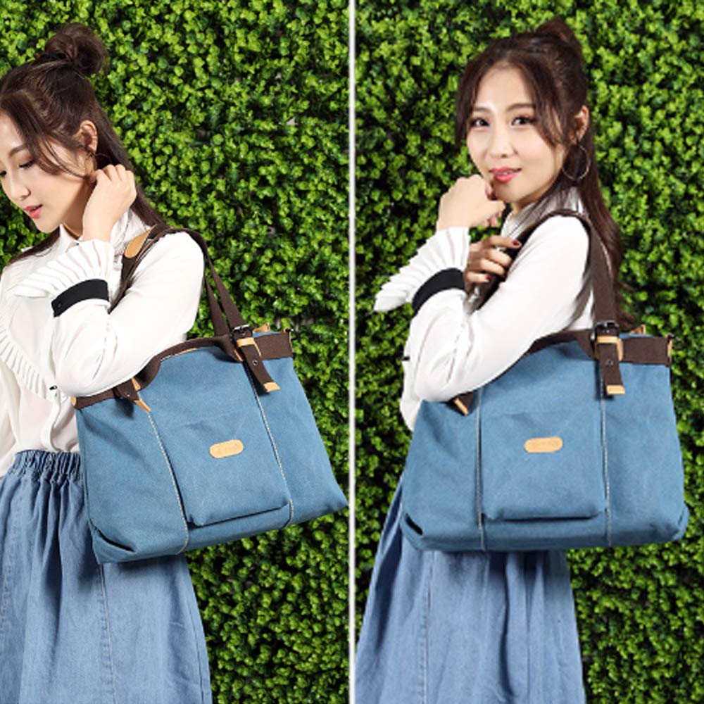 Women's Canvas Satchel Handbag - Casual Top Handle Shoulder Bag Purse for Work, Travel & Everyday Use