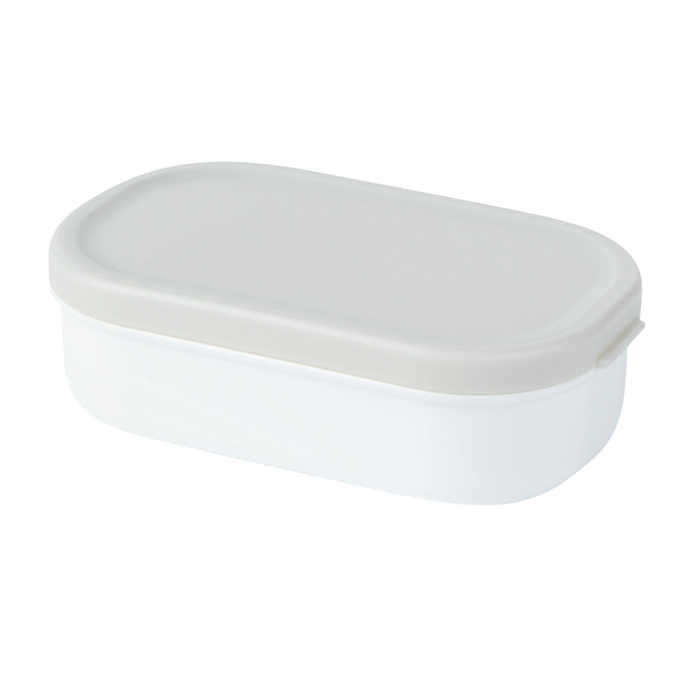 Bento Tek 41 oz Gray & White Buddha Box - All-in-One Lunch Container with Utensils & Sauce Cup (7.25