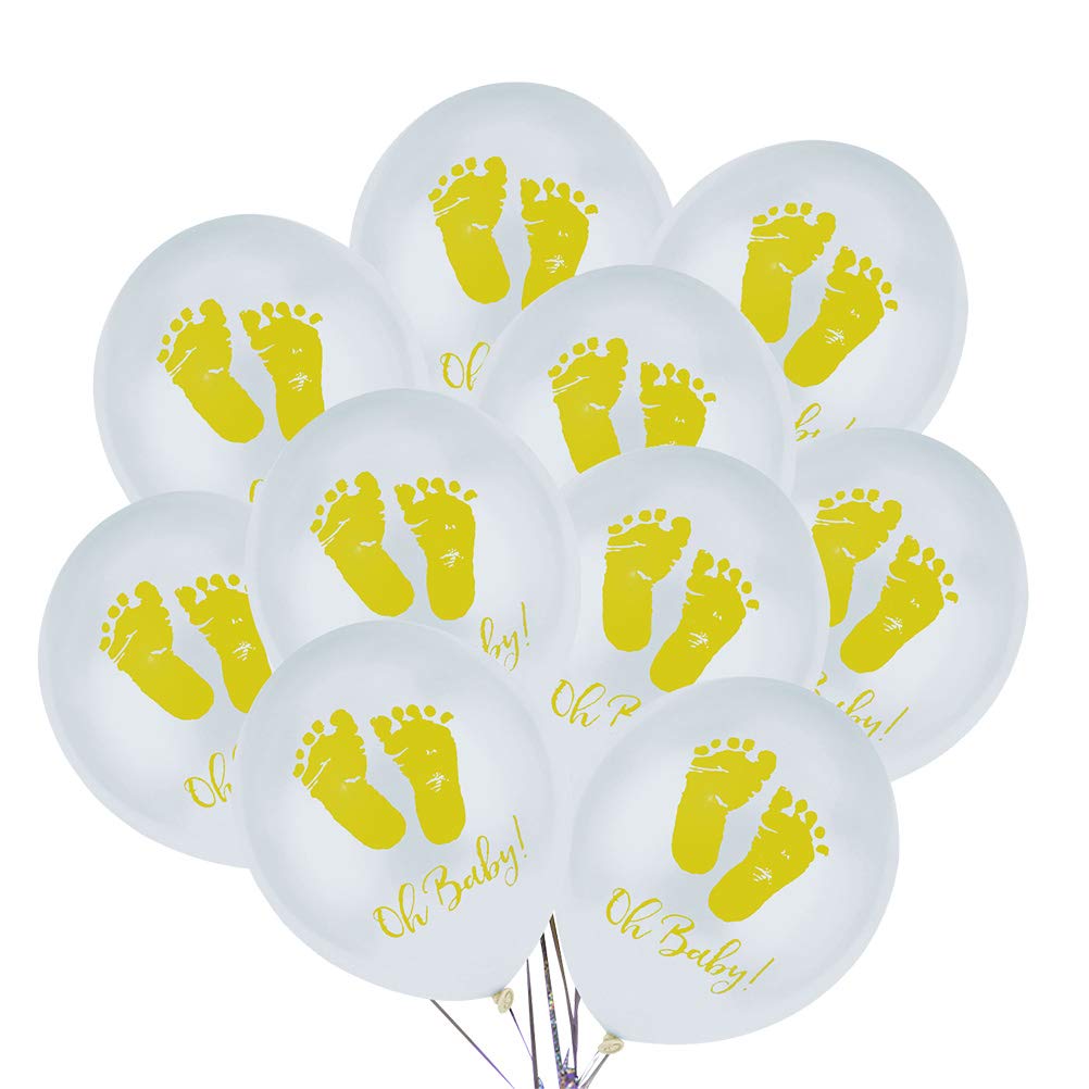 10-Piece 2.8g Gender Reveal Balloons Set - Baby Boy or Girl Announcement Balloons with Footprint Design - Latex Balloons Kit for Baby Showers, Birthdays & Gender Reveal Parties - Perfect for Baby Gender Announcements, Nursery Decor & Celebration Decorations