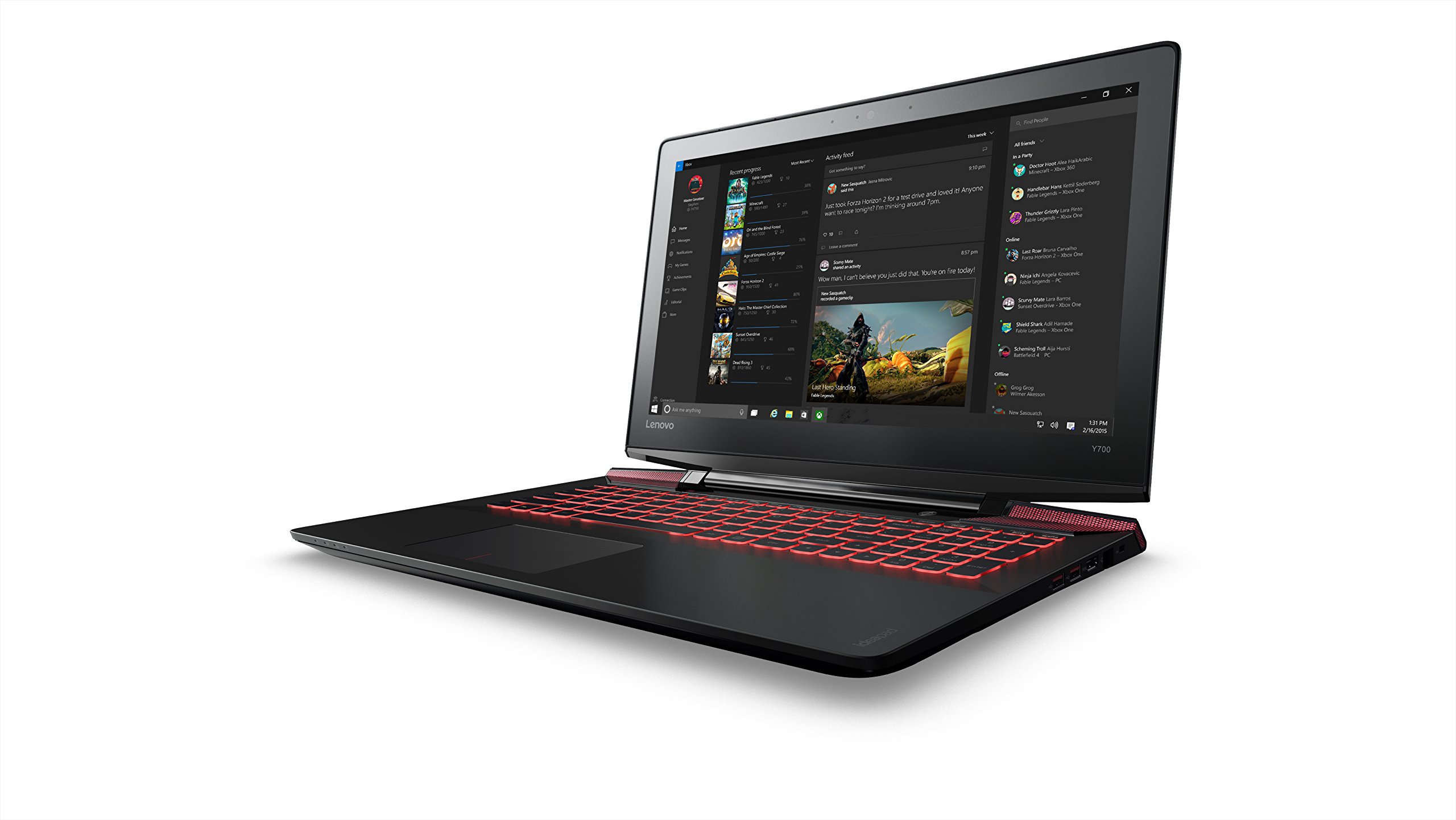 Lenovo Y700 15.6 Inch Full HD Gaming Laptop - Intel Core i7-6700HQ 2.6GHz, 12GB RAM, 256GB SSD, NVIDIA GeForce GTX 960M, Windows 10 (Black) - Perfect for Gaming, Streaming & Multitasking