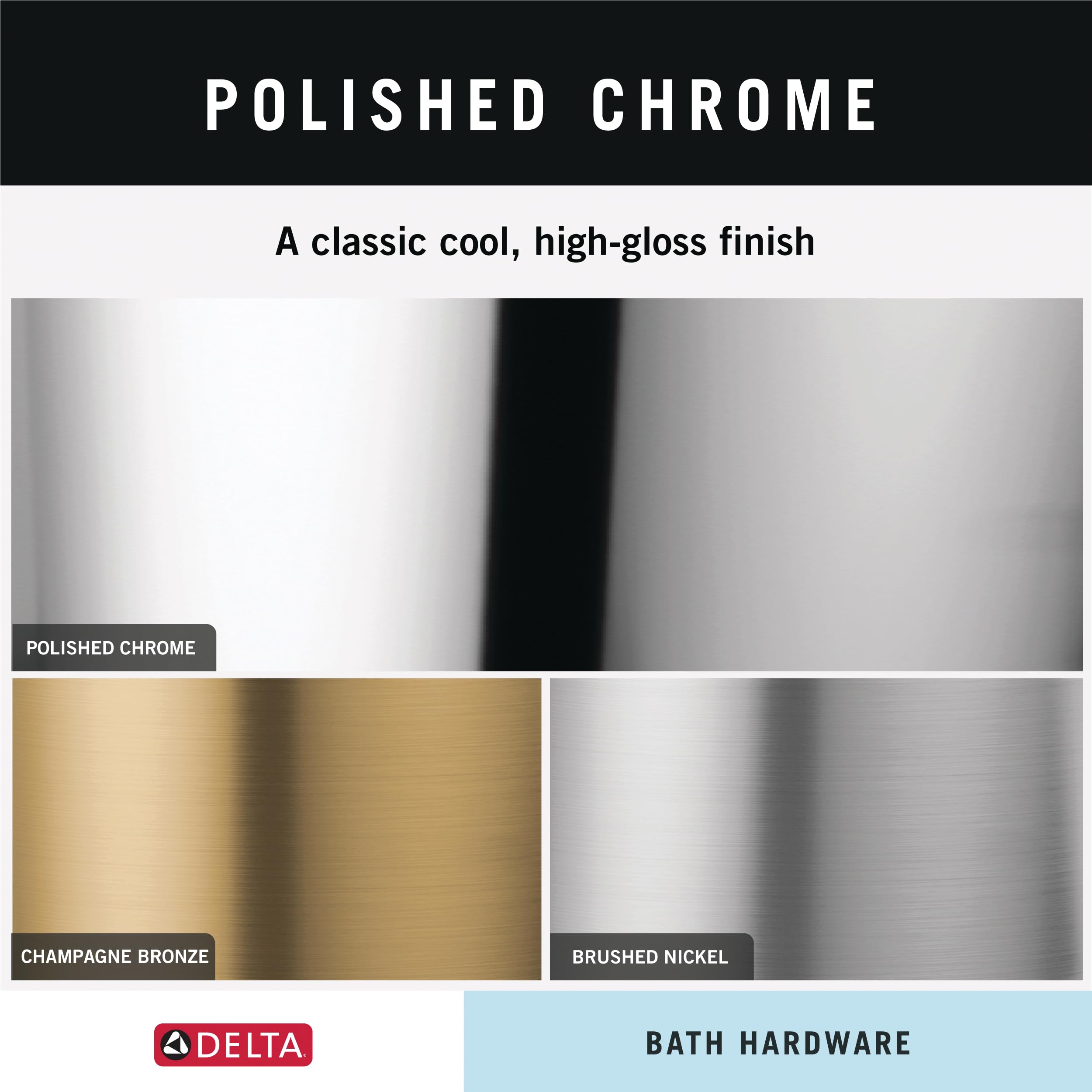 Delta Vessona 1-Pack Polished Chrome Double Towel Hook - Wall Mounted Bathroom & Kitchen Accessory for Robes, Hand Towels - Perfect for Bathrooms, Showers, Spas and Laundry Rooms (VES35-PC)