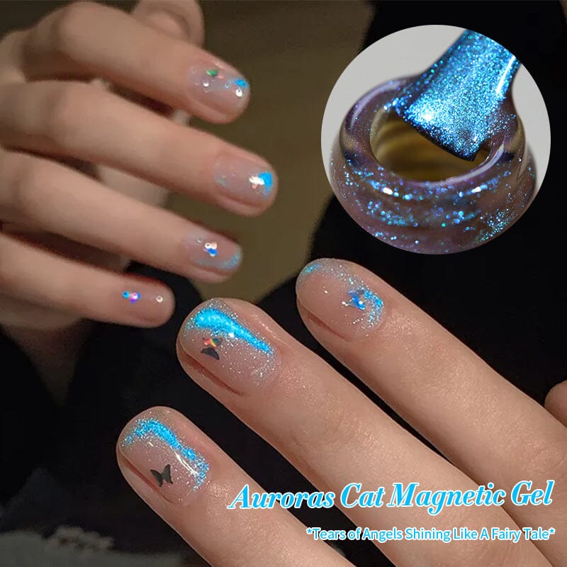 Auroras Cat Magnetic Gel Polish MY90 Angel Tears 10ml - Long-Lasting Nail Polish for Salon & Home Manicures - Perfect for Special Occasions & Everyday Wear