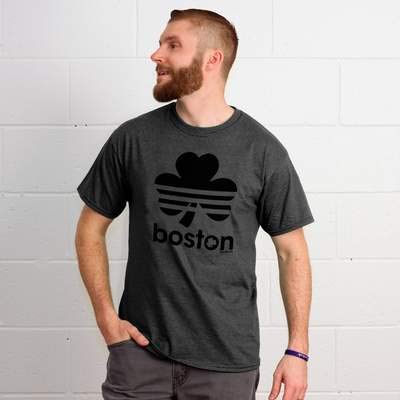 Chowdaheadz Boston Shamrock Blackout T-Shirt - Unisex Vintage Soft Cotton Blend Tee for St. Patrick's Day & Casual Wear