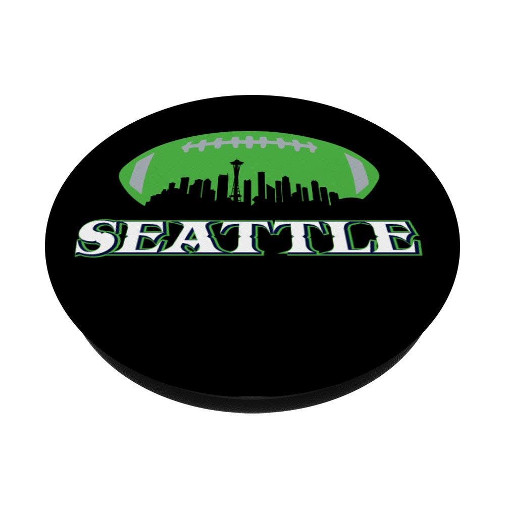 Seattle Skyline Football Washington Football Player PopSockets Swappable PopGrip - Custom Phone Grip & Stand for iPhone, Samsung & Smartphones - Perfect for Game Days, Travel & Everyday Use
