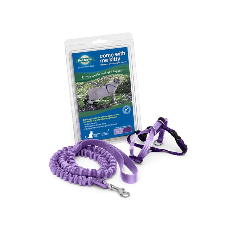 Come With Me Kitty Cat Harness and Bungee Leash Set - Adjustable Pet Safety Vest for Indoor/Outdoor Adventures