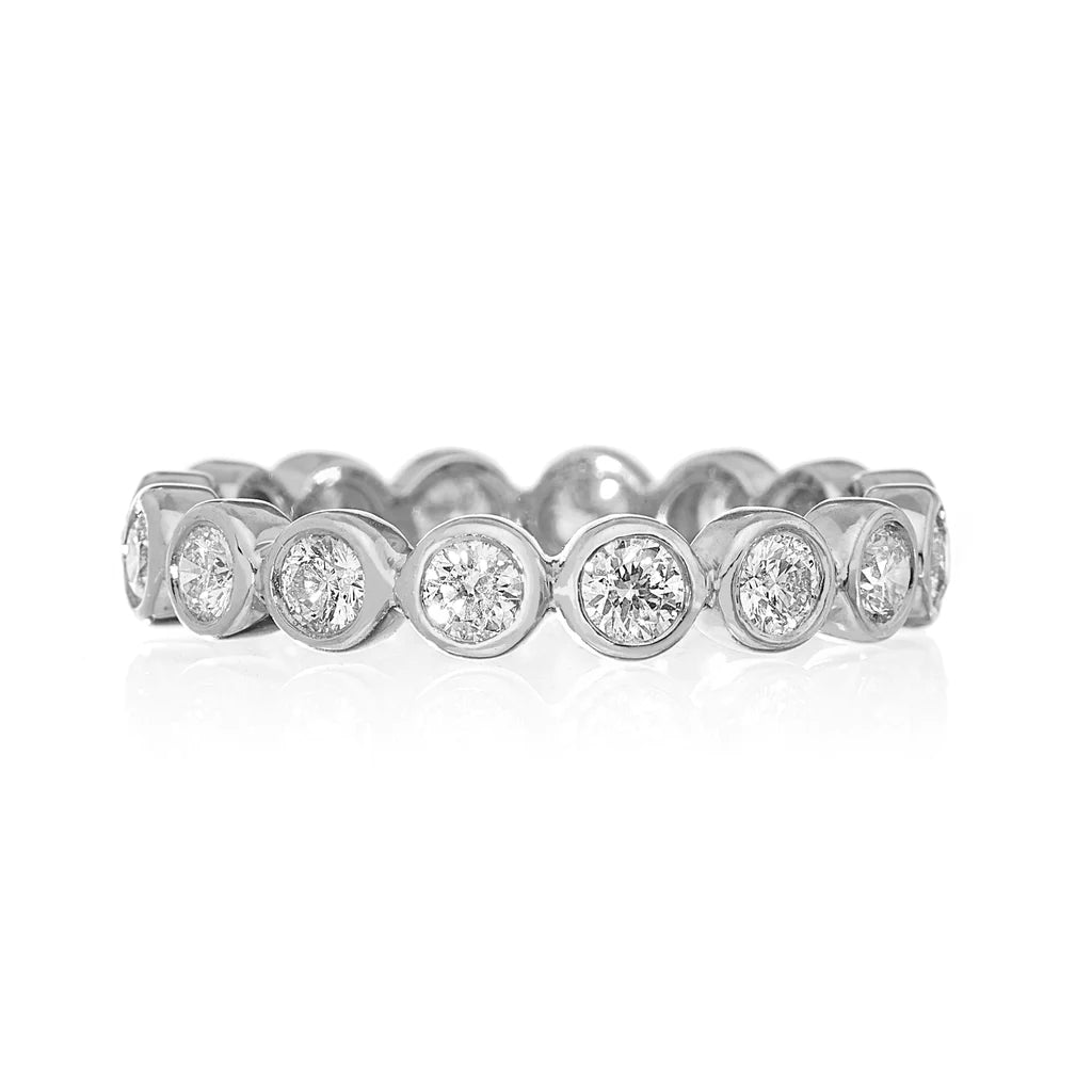 Modern Bezel Diamond Band Ring for Women - Elegant Wedding, Engagement & Anniversary Jewelry Gift - Perfect for Special Occasions & Everyday Luxury
