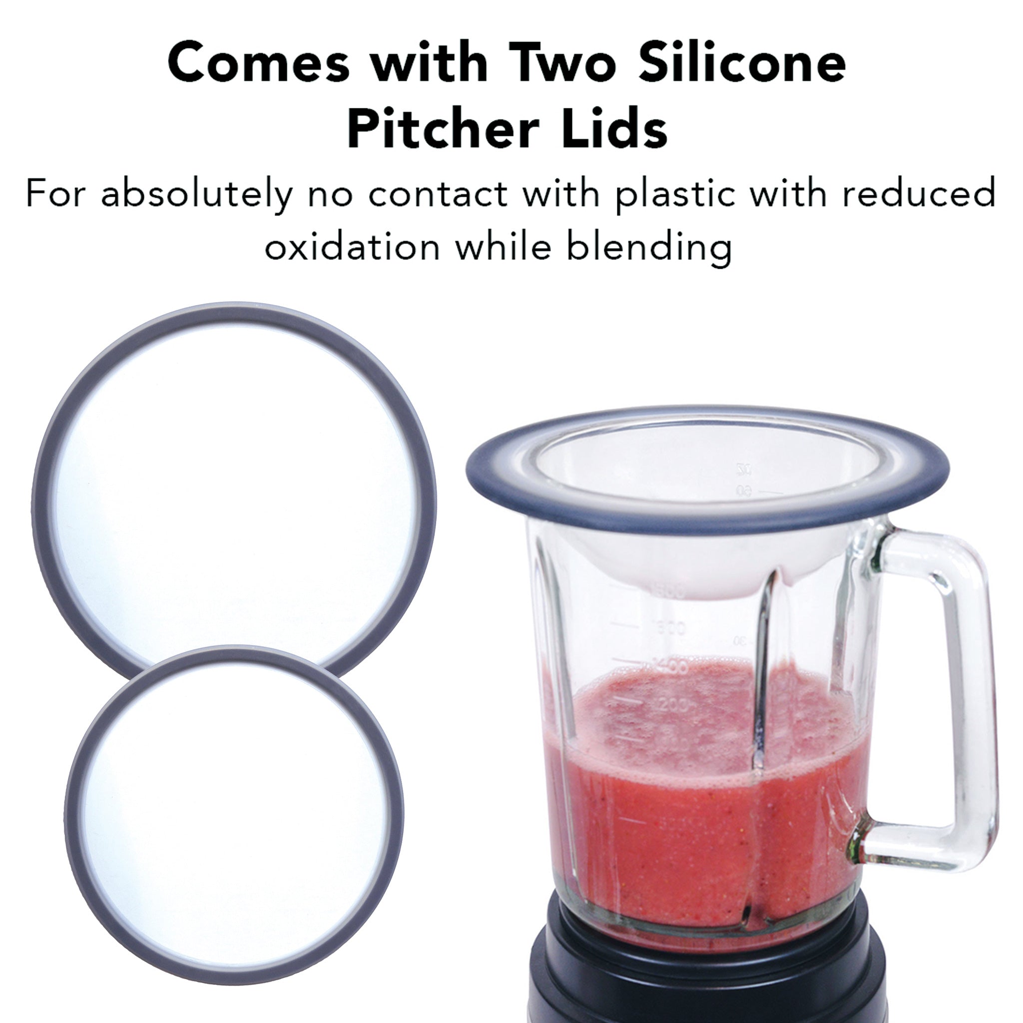 Refurbished Dynablend® Glass Blender with 2 Silicone Suction Lids - Powerful Smoothie Maker for Healthy Drinks, Purees & Cocktails at Home or Restaurant