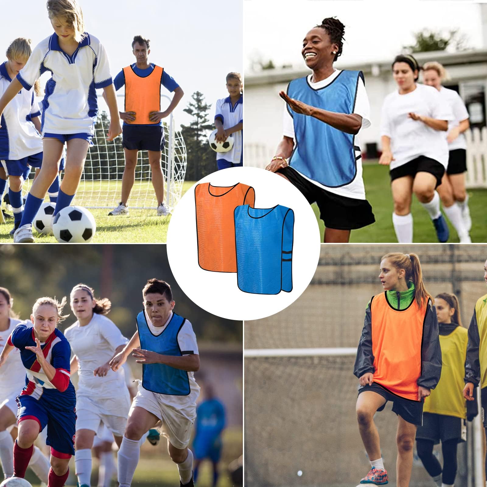Scrimmage Training Vest 12 Pack - Reversible Soccer Pinnies for Adults & Youth - Breathable Mesh Practice Bibs for Soccer, Basketball, Flag Football - Ideal for Team Drills, PE Classes & Sports Camps
