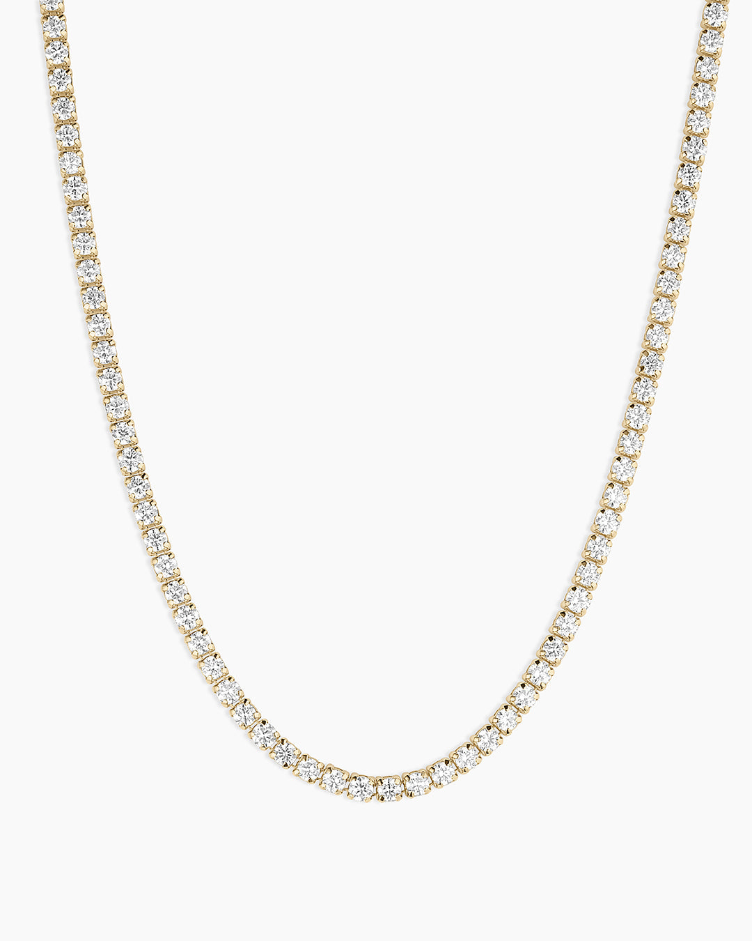 Lab Grown Diamond Necklace for Women - 14K Gold Plated Tennis Chain - Perfect for Weddings, Anniversaries & Special Occasions