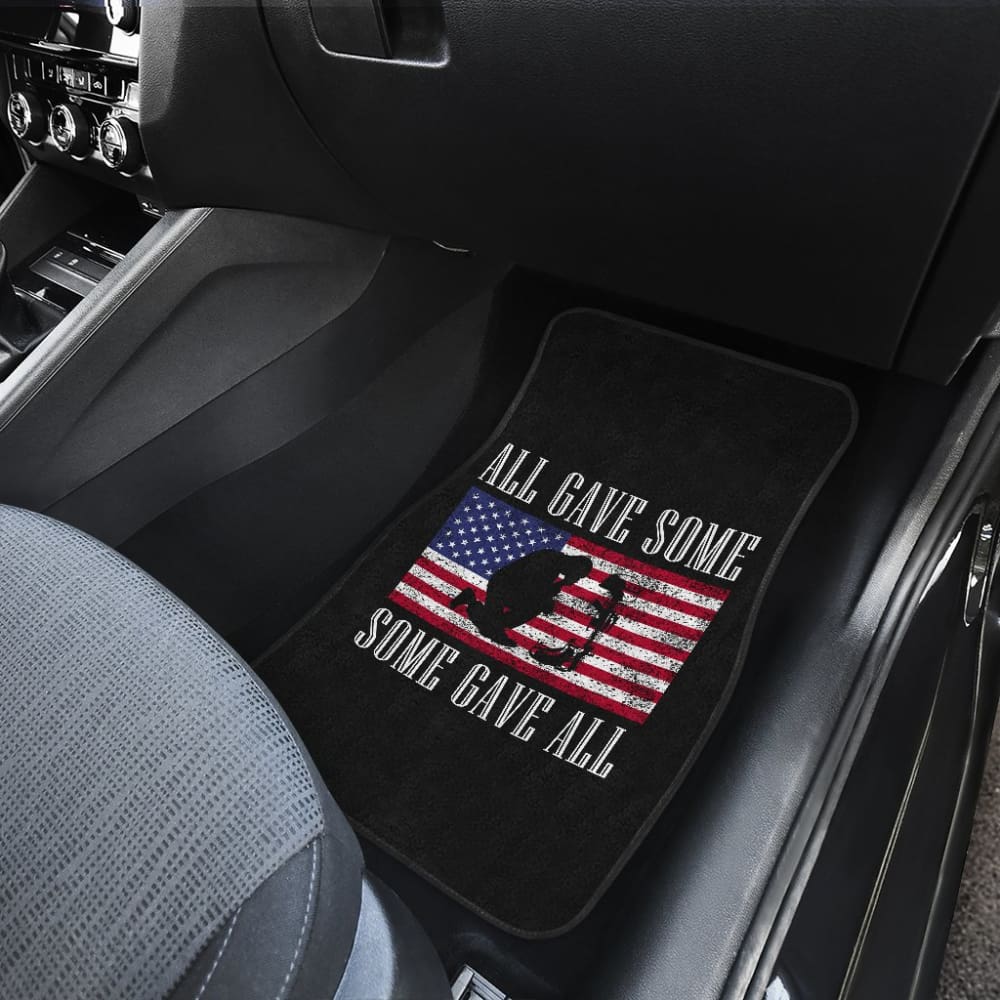 Patriotic Car Floor Mats - All Gave Some Some Gave All Design - Heavy Duty Custom Fit for Cars & Trucks - Perfect for Veterans Day, Memorial Day & 4th of July Decorations