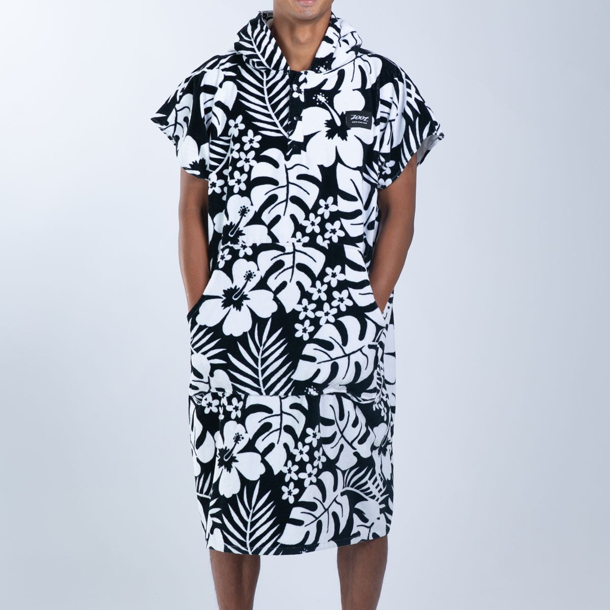 Waterproof Transition Poncho for Women - Floral Hibiscus Print Raincoat - Perfect for Outdoor Activities, Beach, and Travel