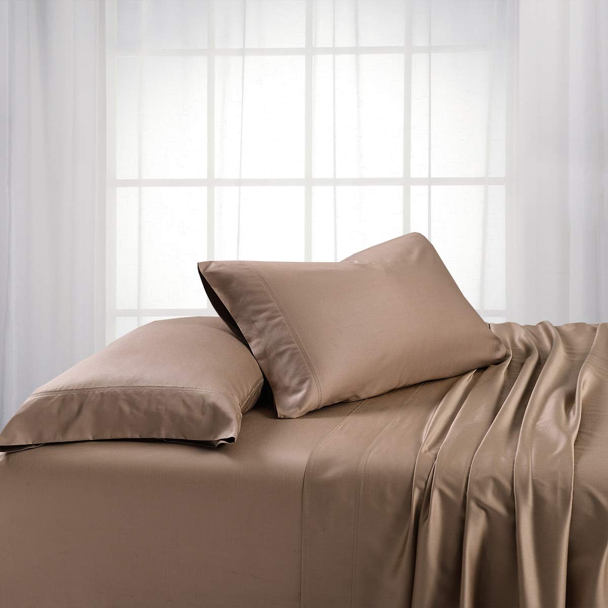 Super Soft & Silky 100% Bamboo Viscose 600TC King Size Sheet Set - 4 Piece with 18
