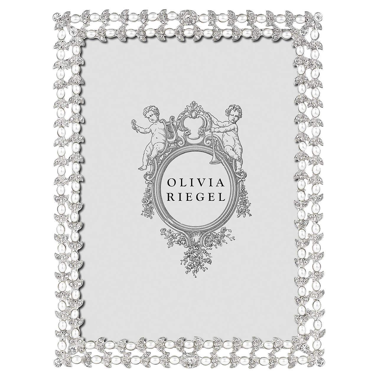 Olivia Riegel Silver Tristan 4x6 Inch Jeweled Photo Frame with Gift Box - Perfect for Wedding, Anniversary & Home Decor Gifts