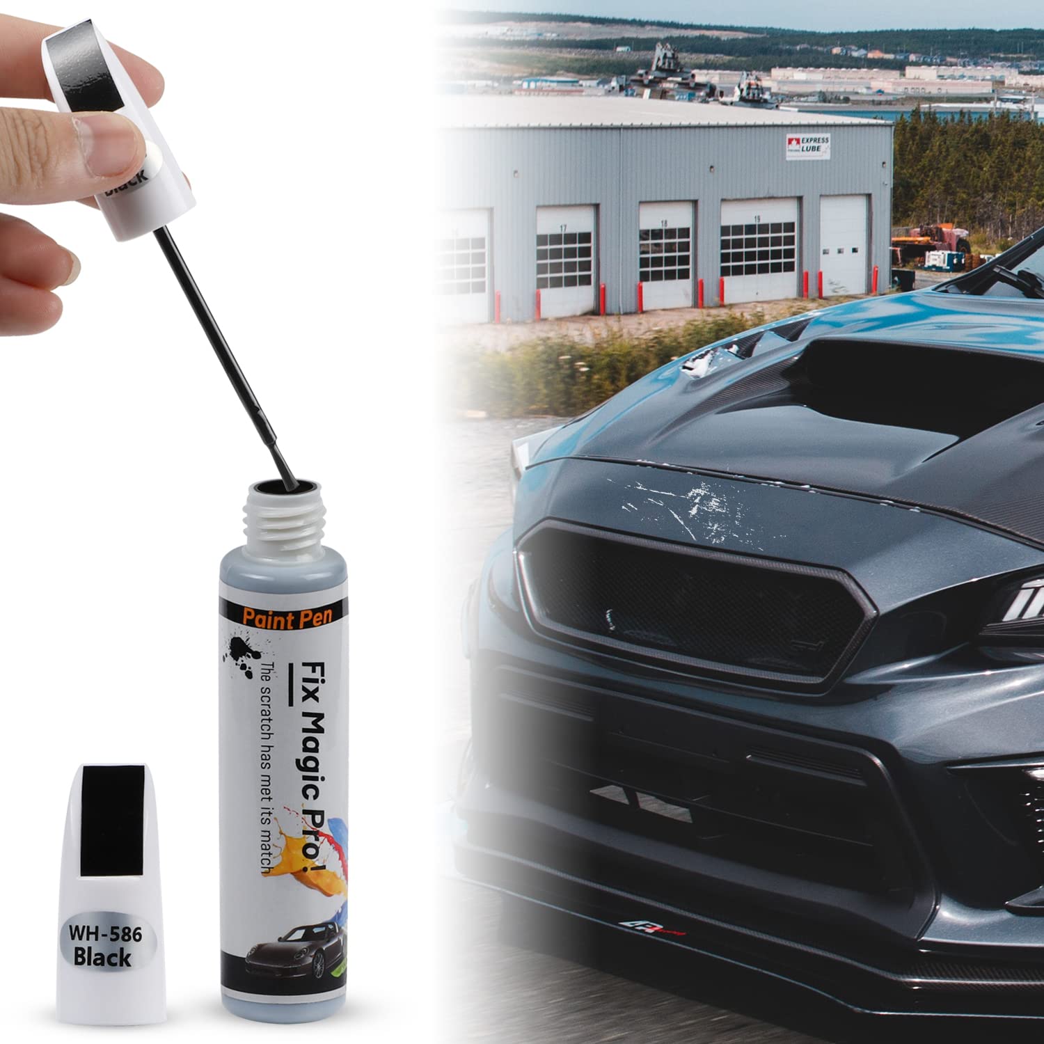 Car Touch Up Paint Pen - Scratch Repair Kit for Automotive Paint (Black) | Easy DIY Car Scratch Remover for Cars, Trucks & SUVs - Perfect for Small Scratches & Chips