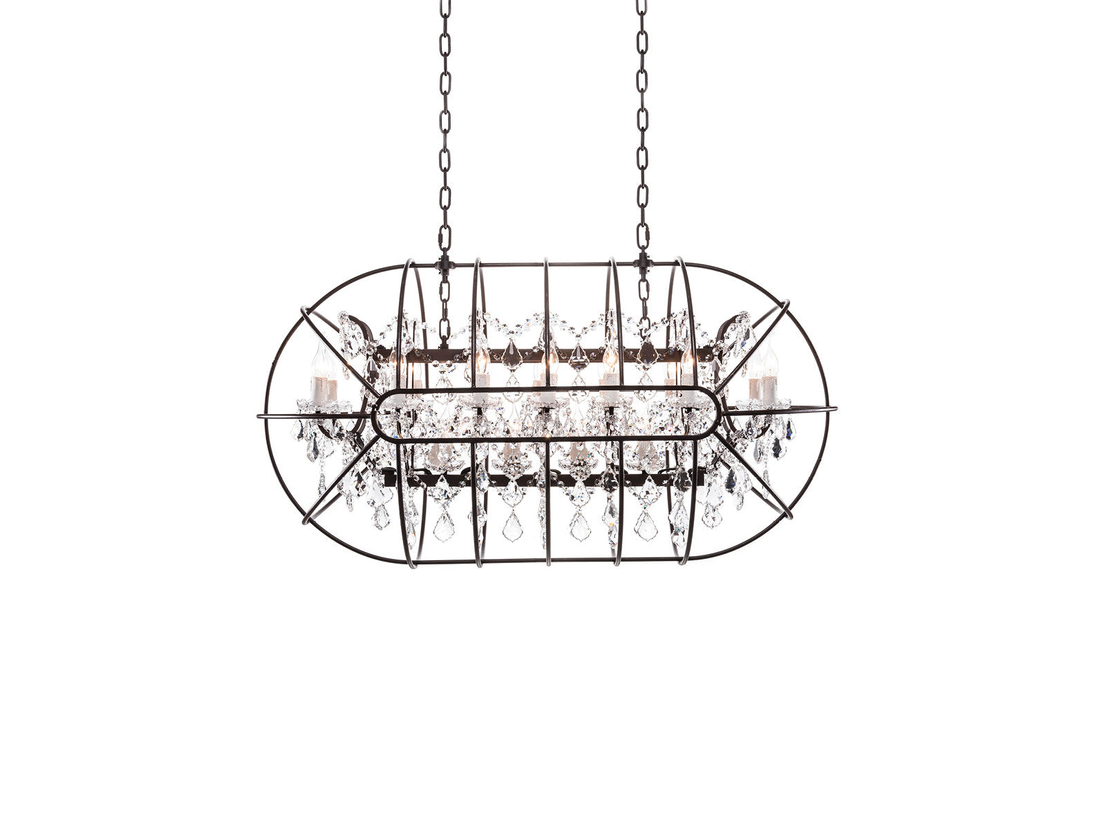 Elegant Gyro Crystal Rectangular Chandelier - Modern LED Ceiling Light Fixture for Dining Room, Living Room & Bedroom | Energy-Efficient Luxury Lighting for Home Decor