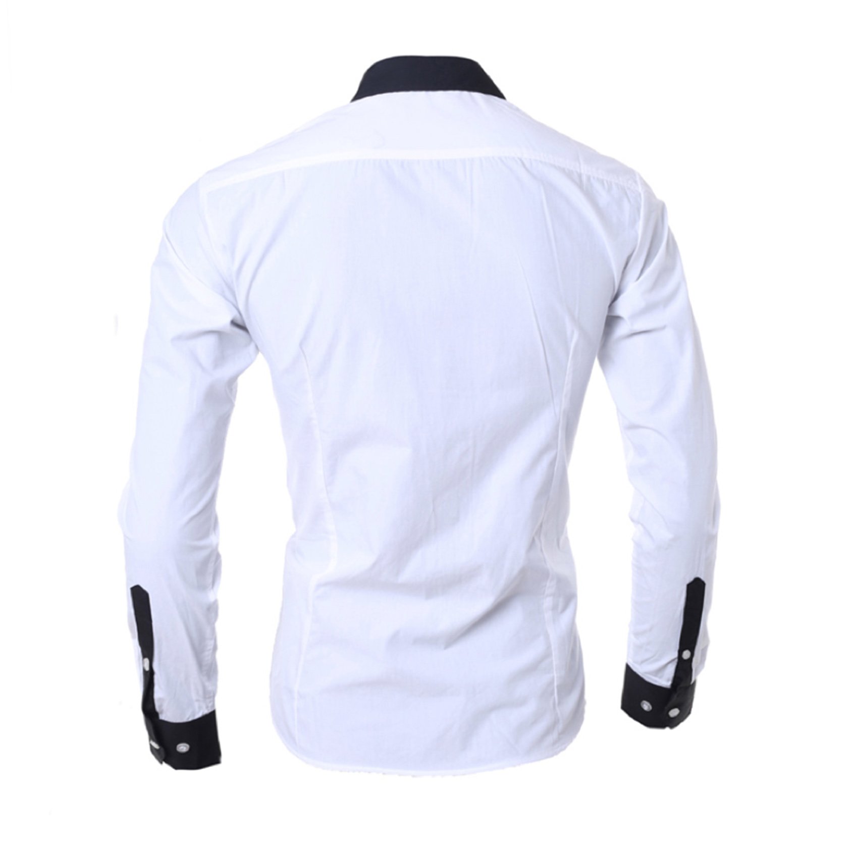 Men's Slim Fit Casual Dress Shirt - Long Sleeve Contrast Color Button Down Shirt for Office, Business & Formal Occasions