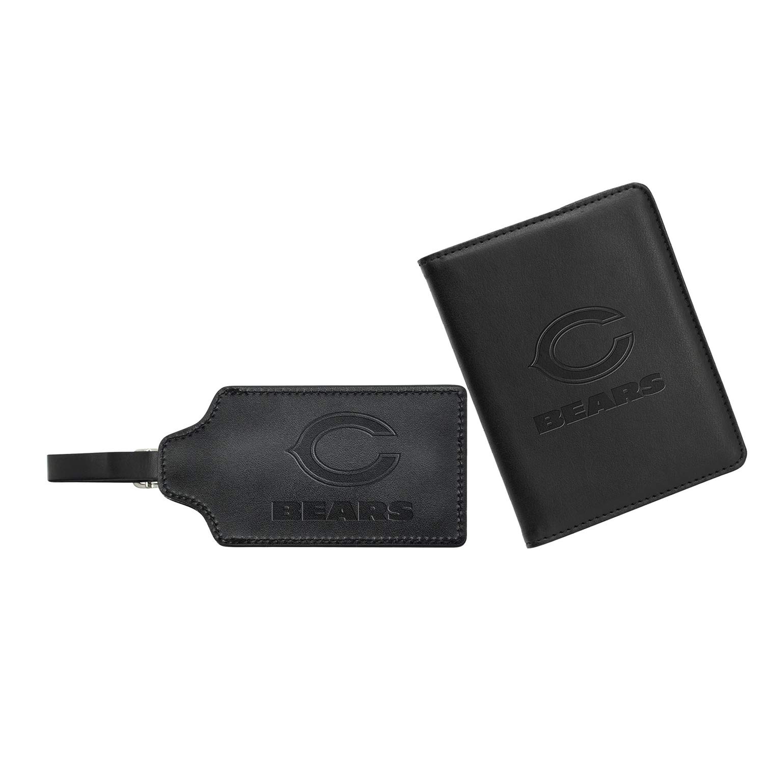 NFL Leather Passport Holder & ID Luggage Tag Gift Set with RFID Blocking - Premium Travel Document Organizer for Secure Personal Information Protection - Perfect for Safe International Trips, Business Travel & Vacation Essentials