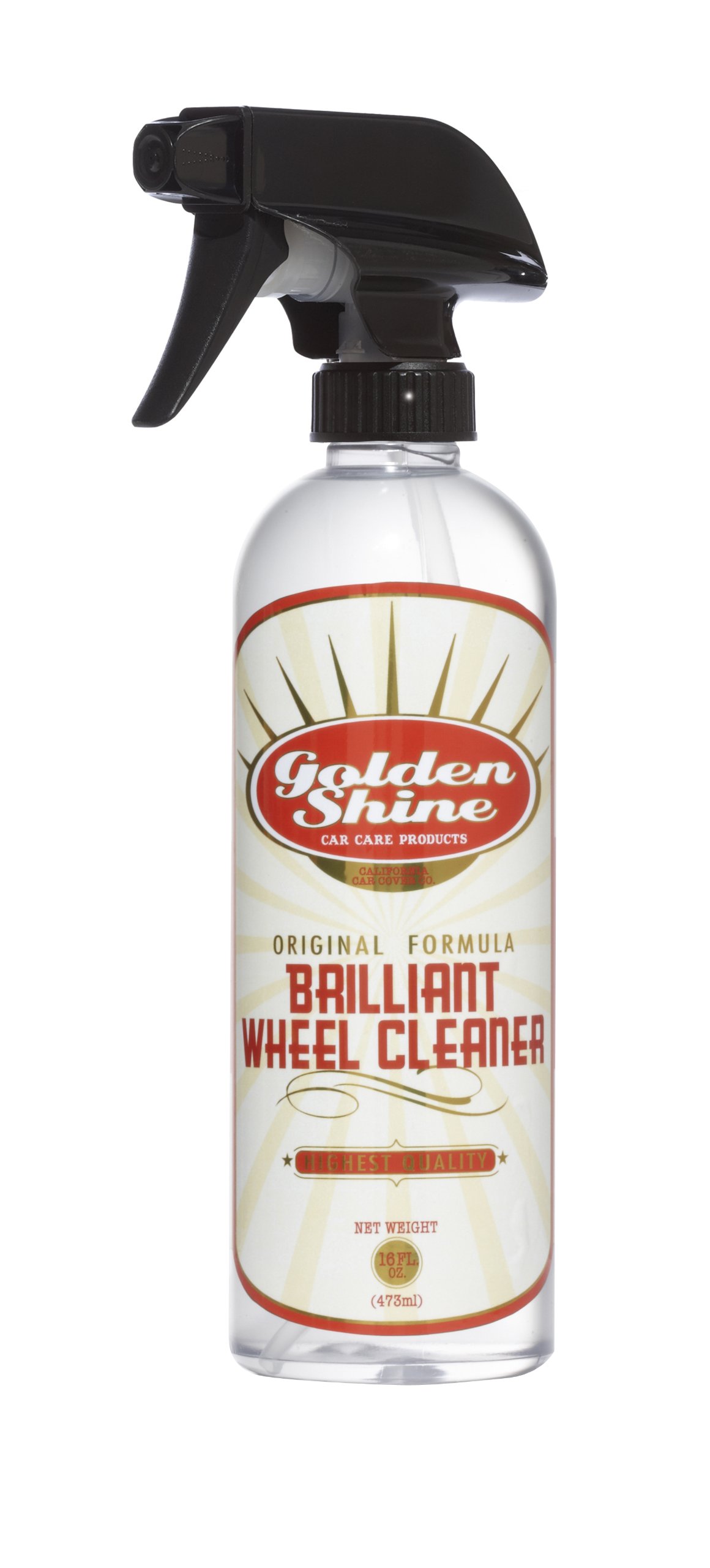 GOLDEN SHINE Premium Wheel Cleaner Spray - 16oz Chrome, Painted & Polished Wheel Cleaner - Safe for Alloy Rims & Hubcaps - Perfect for Car Detailing & Auto Care (44016)