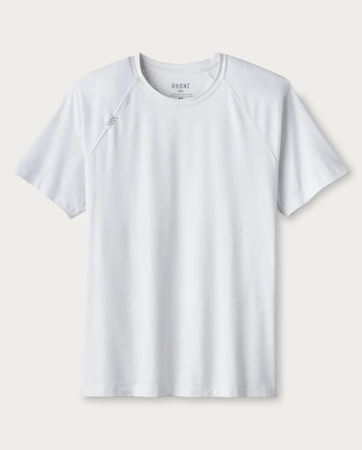 Rhone Men's Reign Trim Fit T-Shirt - White | Moisture-Wicking, Breathable Workout & Gym Shirt for Running, Training & Casual Wear
