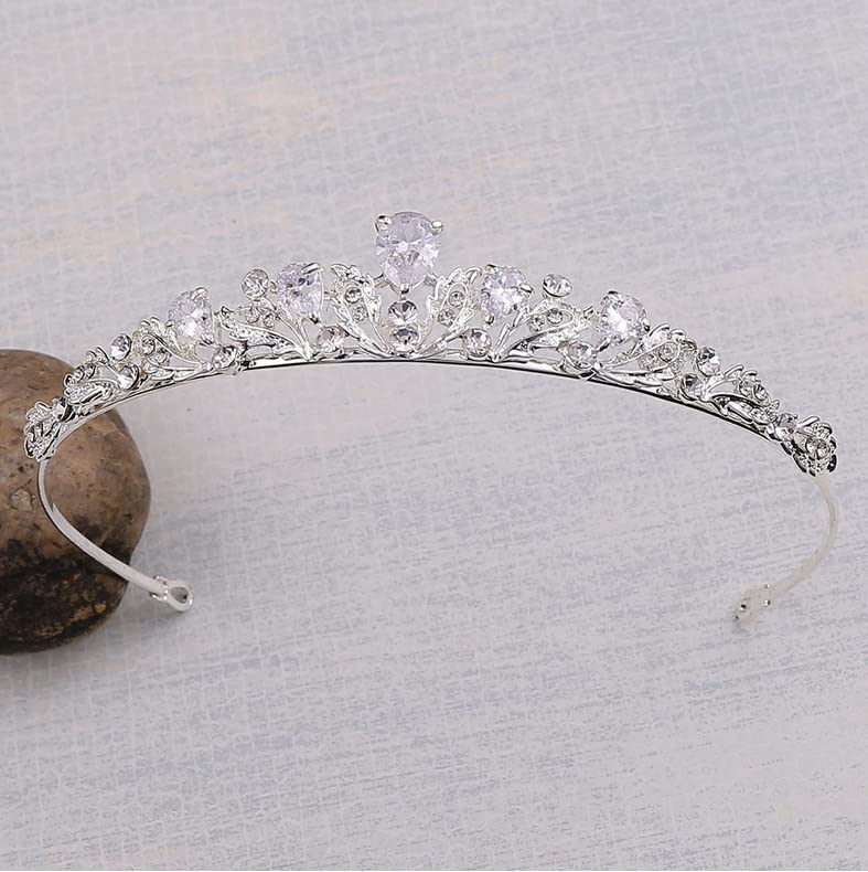 Elegant Silver Bridal Tiara & Rhinestone Crown for Women & Girls | Wedding Headpiece for Bride, Prom, Party | Perfect for Bridal Shower, Pageant & Special Occasions