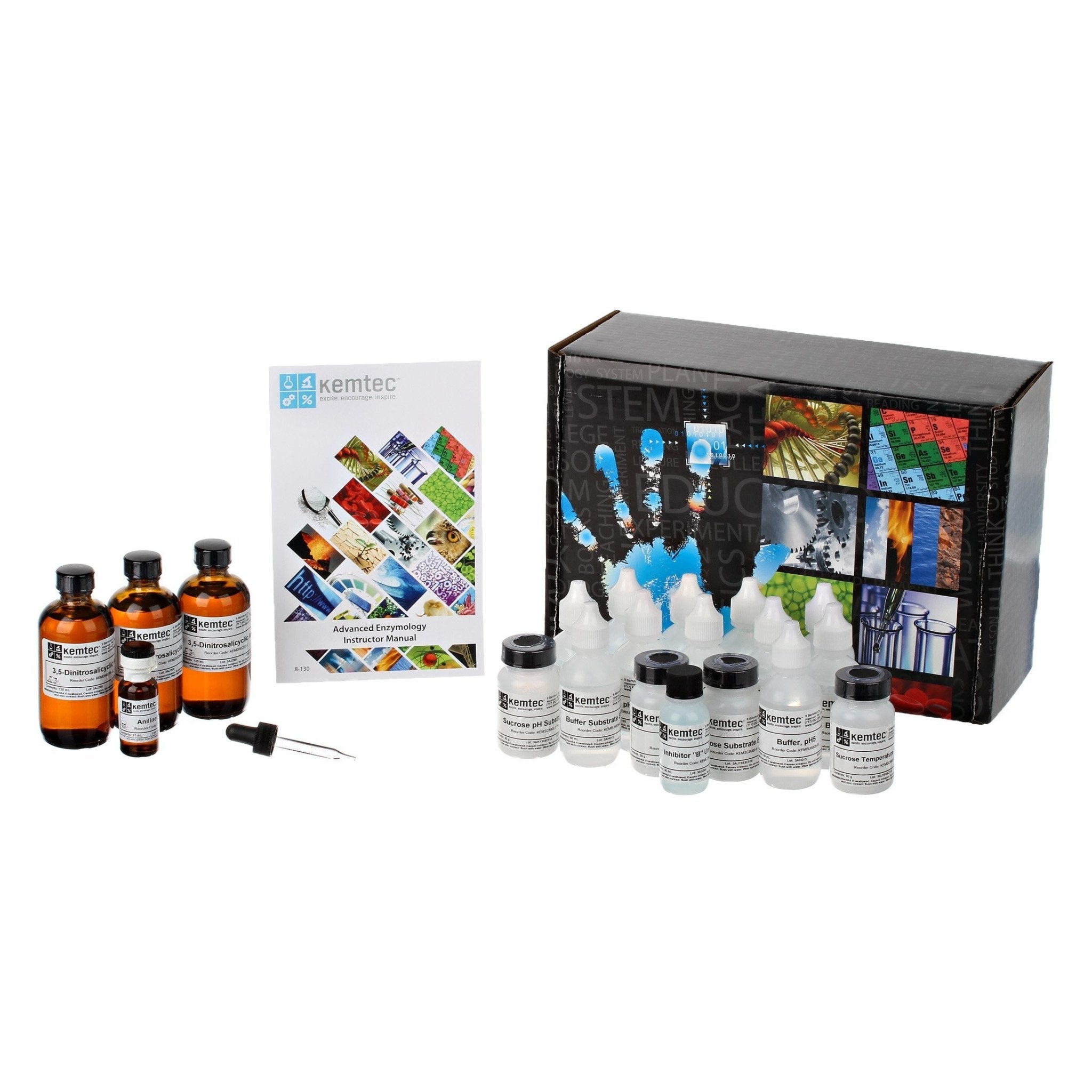 Kemtec Science Advanced Enzymology Kit - Biochemistry Lab Experiment for High School & College Students - Perfect for Enzyme Activity Studies & Science Projects