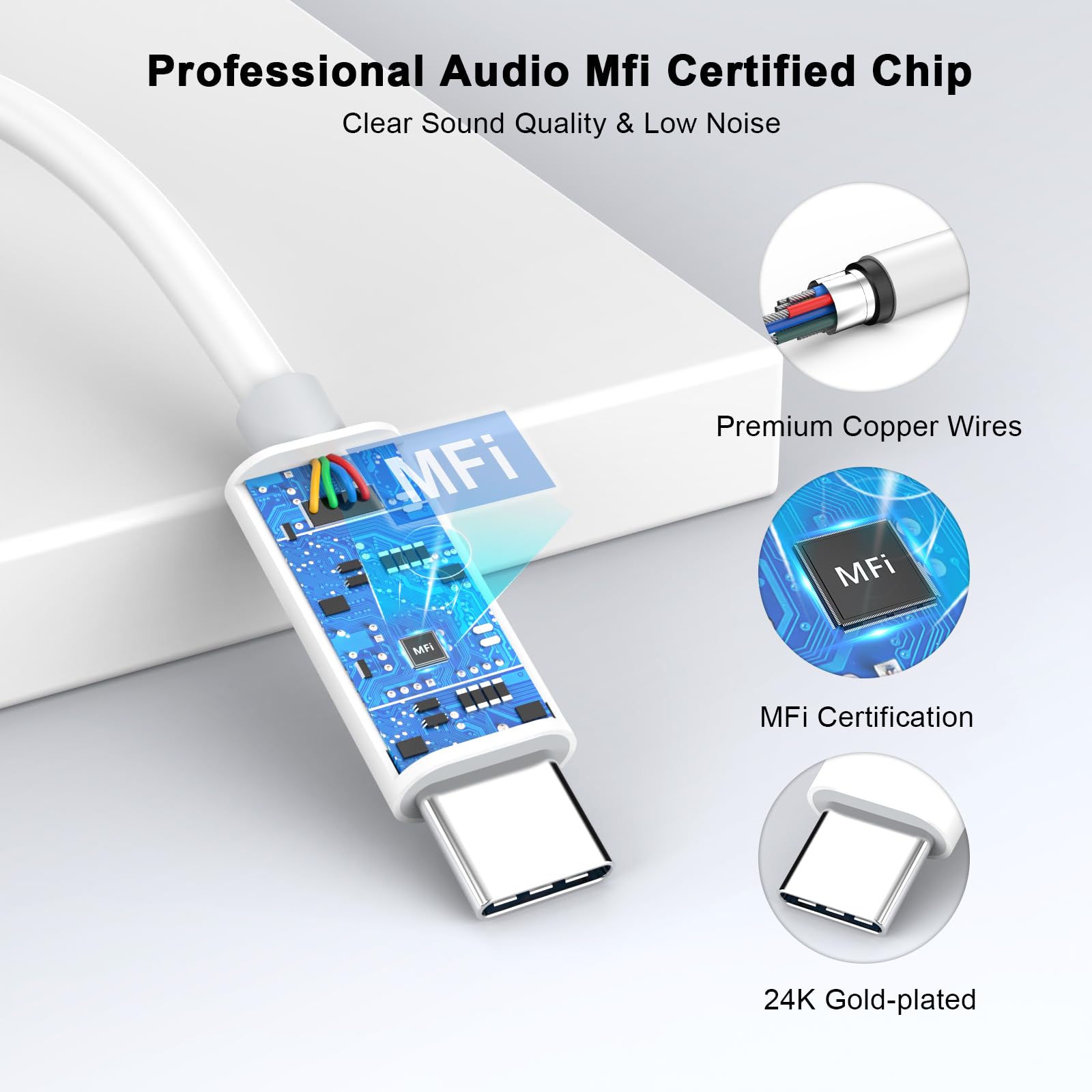 3.3ft USB Type C to 3.5mm Aux Audio Cable for iPhone 16/15 Series - Car, Home Stereo, Headphones & Speaker Compatible - Perfect for Music Streaming in Vehicles & Home Audio Systems