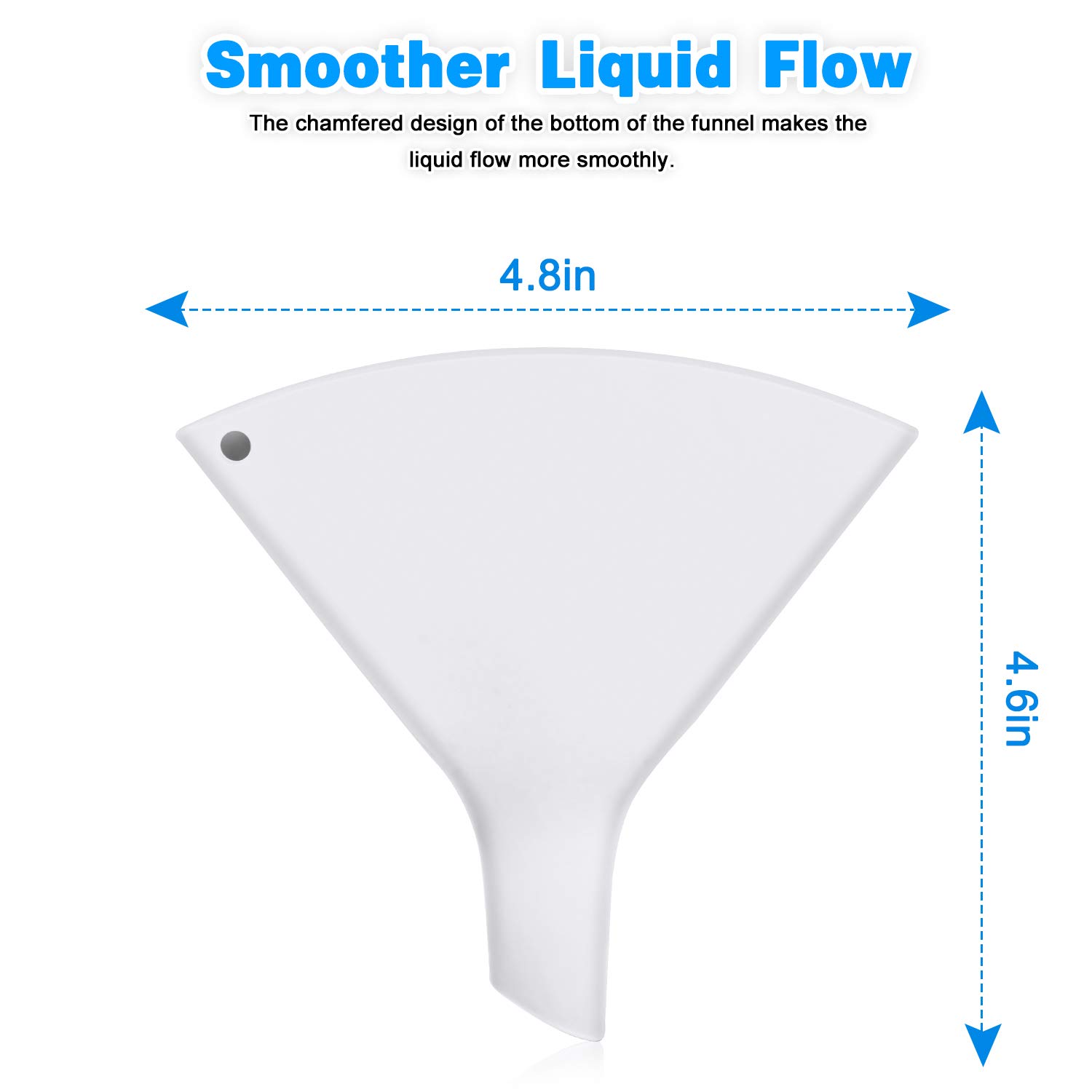 Collapsible Silicone Funnel for Kitchen - Fan-Shaped Food Grade Funnel for Bottles, Liquids & Powder Transfer | FDA Approved White Funnel | Perfect for Water Bottles, Cooking Oils & DIY Projects