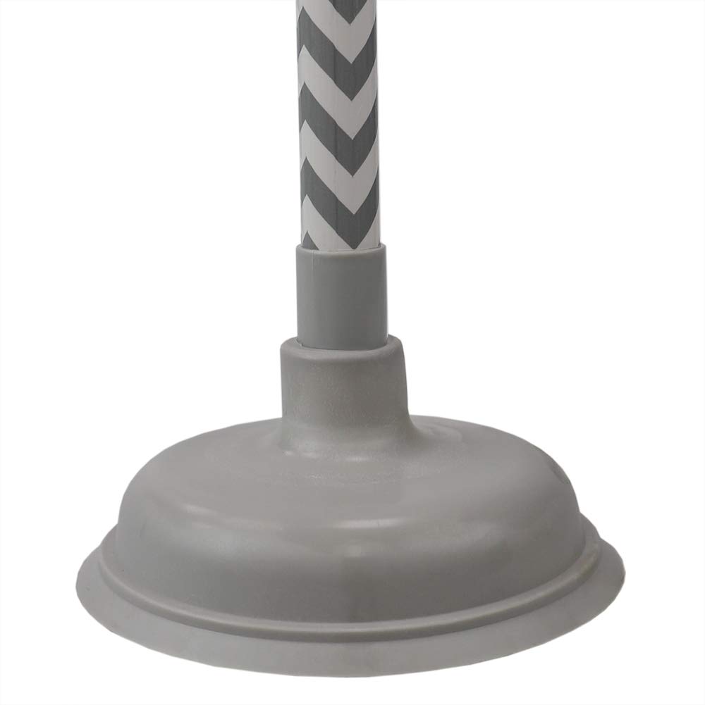Home Basics Force Cup Rubber Plunger - Heavy Duty Gray Toilet Plunger for Clogged Drains, Sinks & Bathtubs | Bathroom Cleaning Tool for Home & Commercial Use